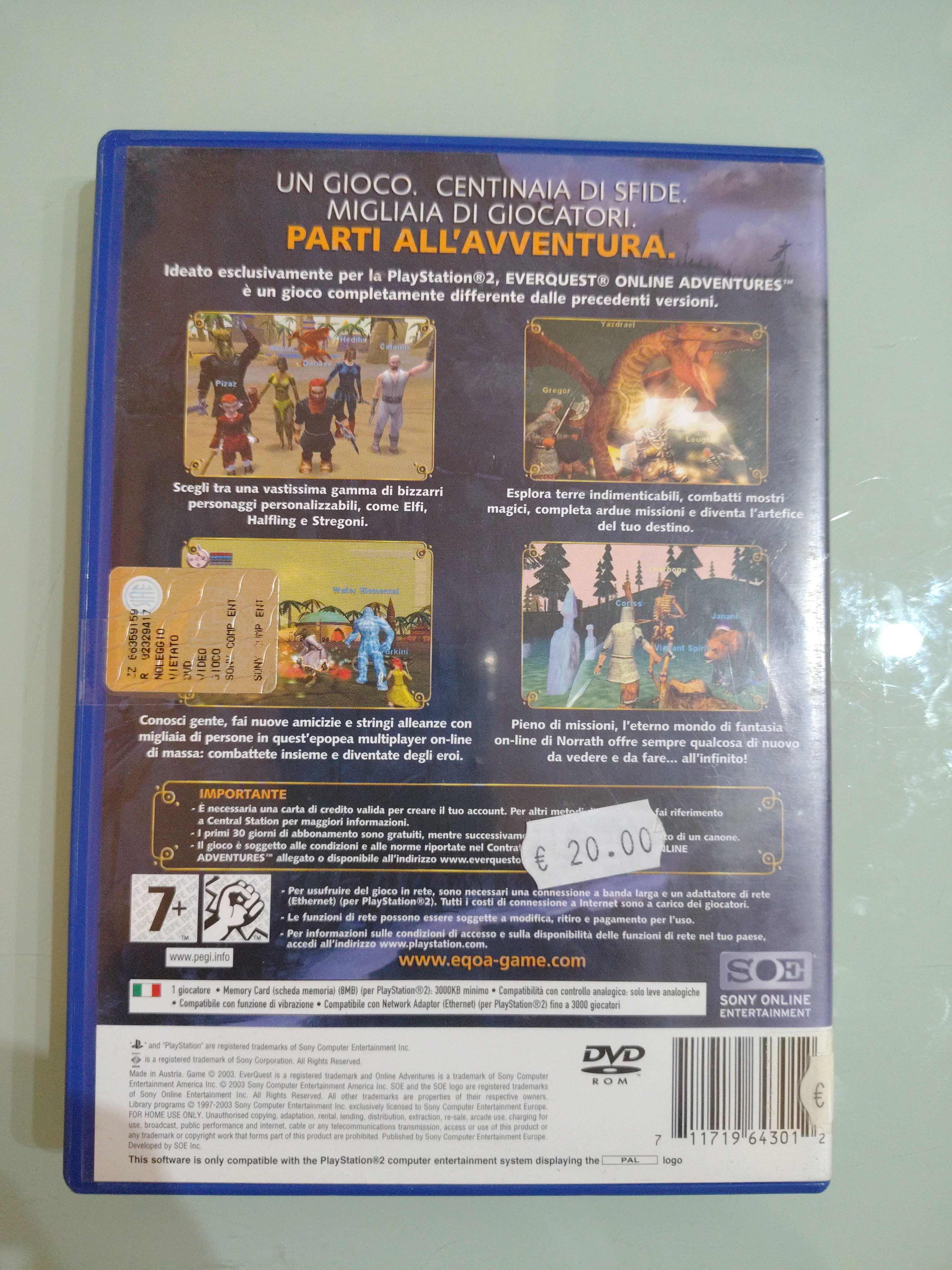 EVERQUEST ONLINE ADVENTURES - PLAYSTATION 2 PS2
