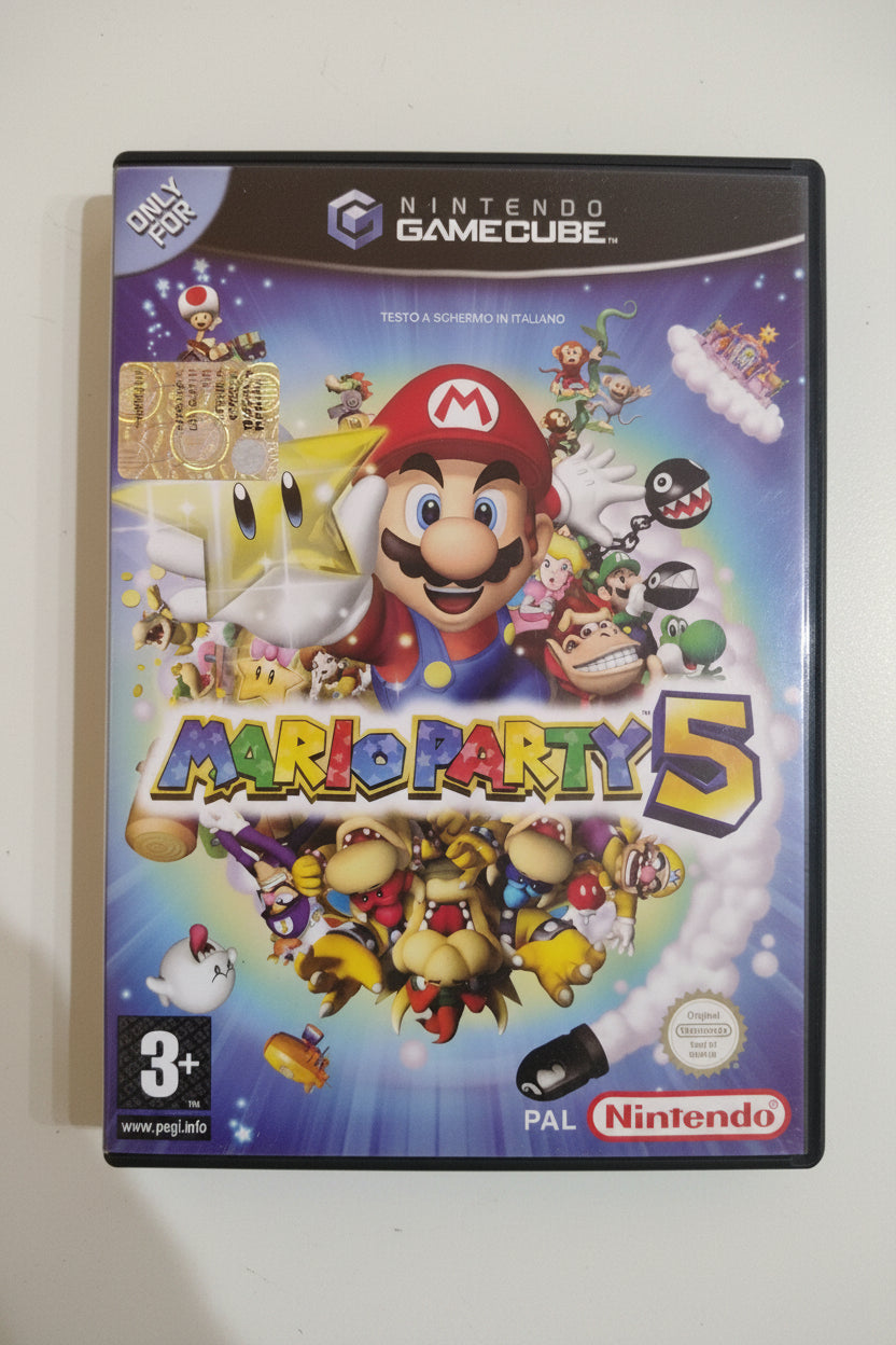 MARIO PARTY 5 NINTENDO GAMECUBE e WII PAL ITA ITALIANO TRIANGOLO BLU con MANUALE