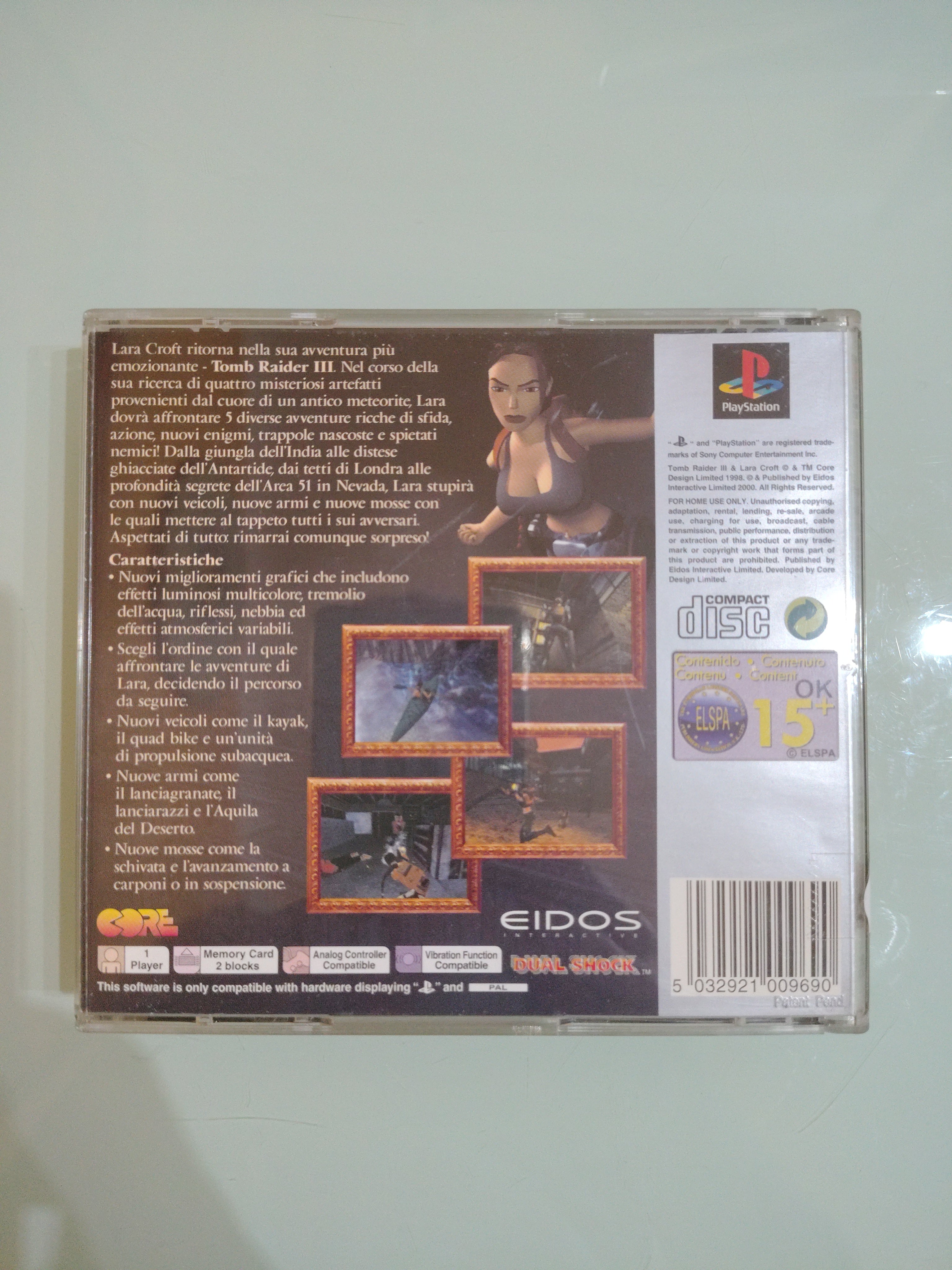 Tomb Raider 3 Ps1 Pal Ita Playstation 1 Psone  Platinum funzionante