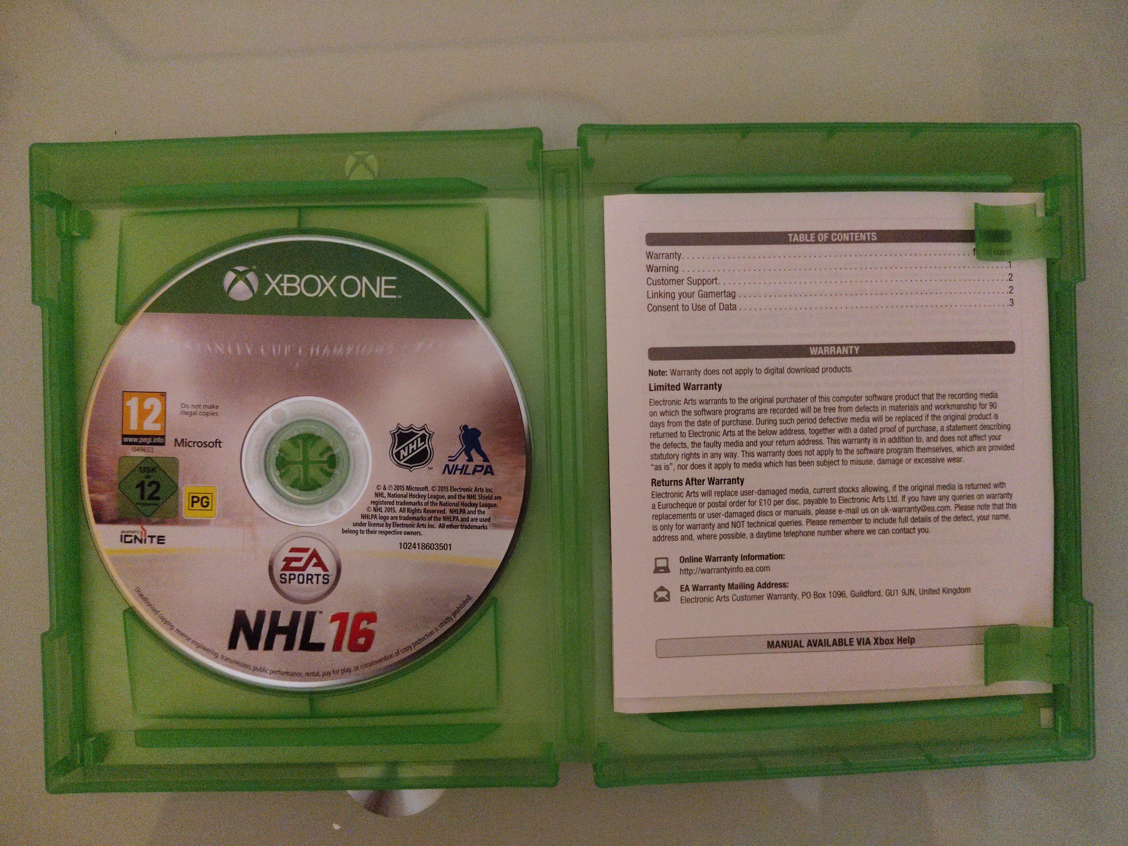 NHL 16 (Microsoft Xbox One, 2015) - EA Sports game sports