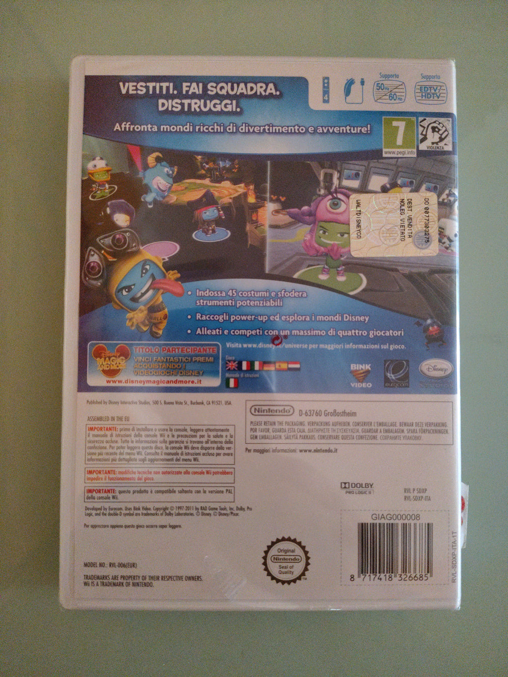 DISNEY UNIVERSE NINTENDO WII e WIIU U PAL EU EUR ITA ITALIANO ORIGINALE COMPLETO