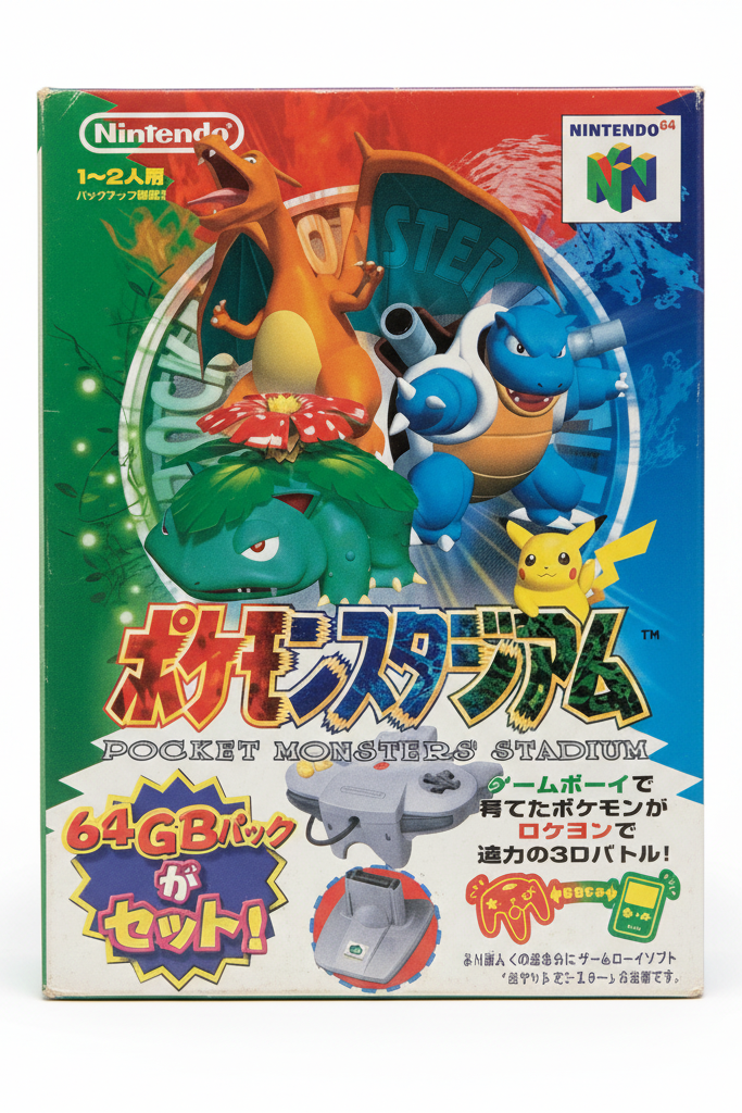 Pokemon Pocket Monsters Stadium Big Box Jap  Nintendo 64