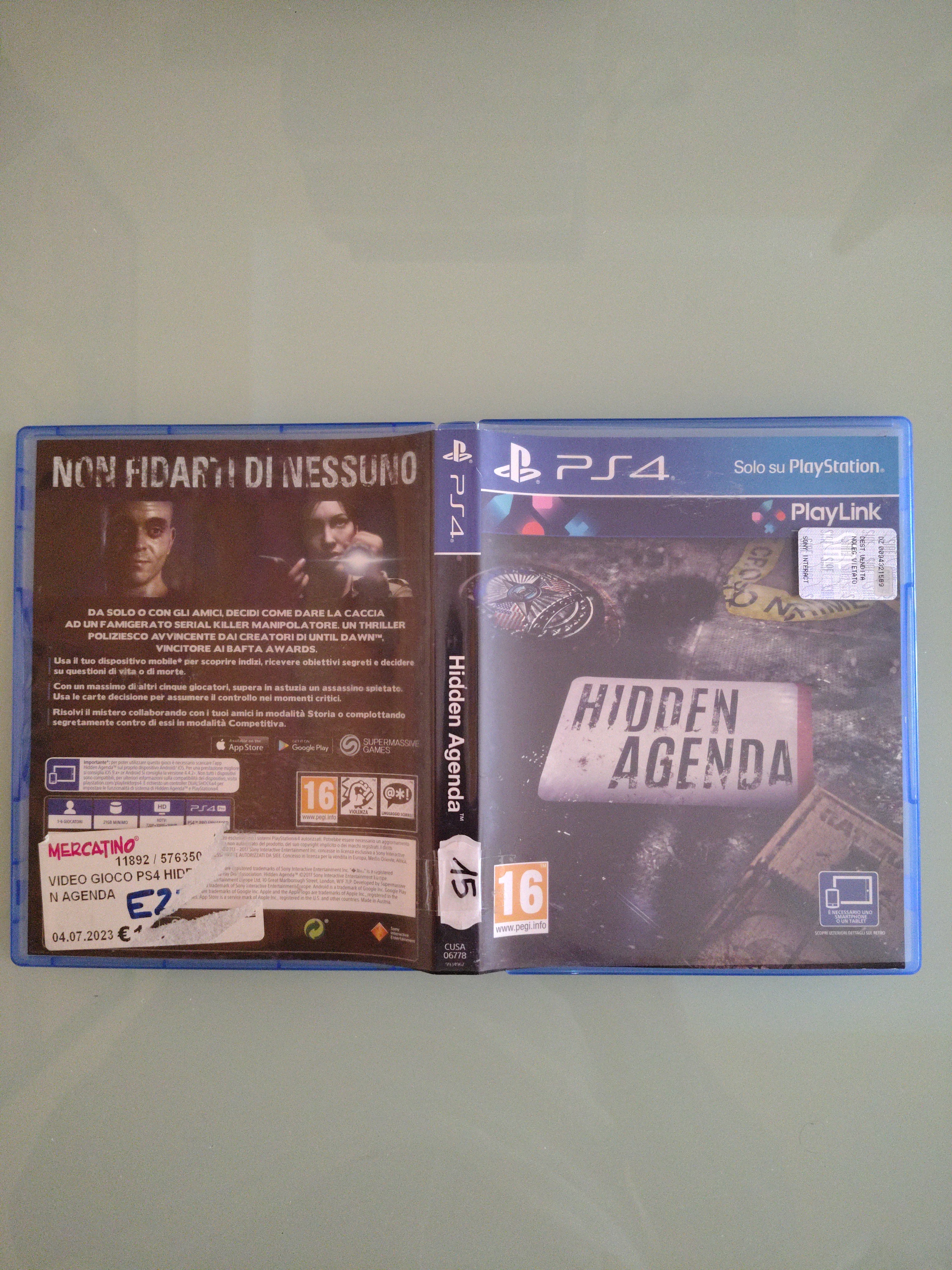 Hidden Agenda PS4 PlayStation 4 Sony videogioco