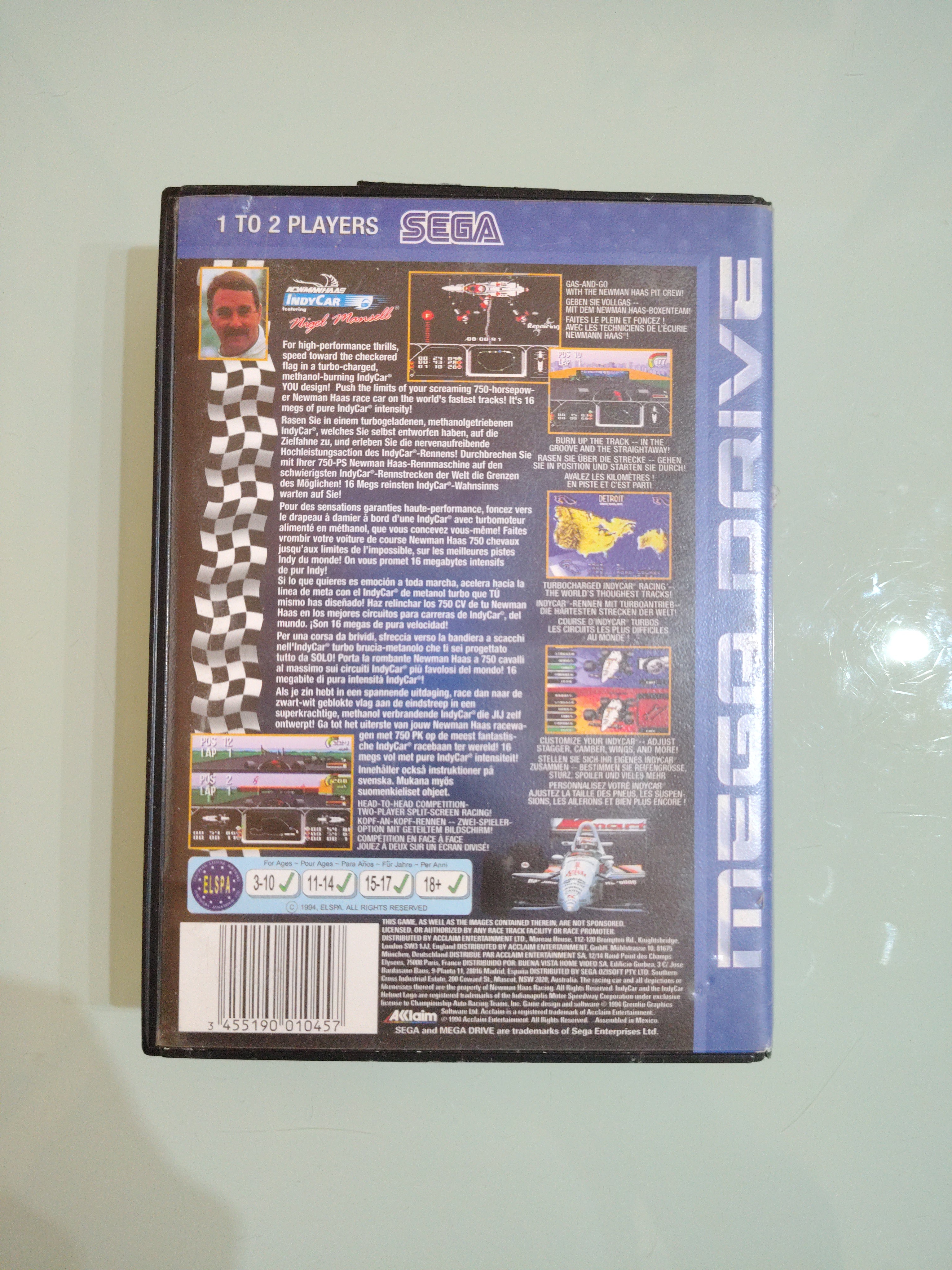 INDY CAR NIGEL MANSELL, SEGA MEGADRIVE