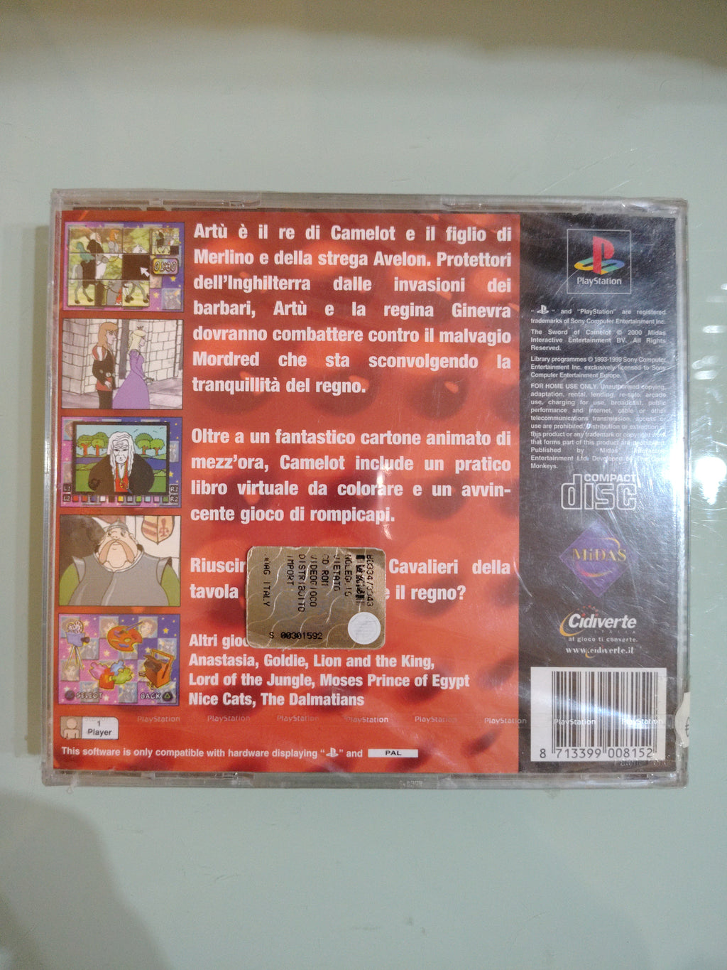The Sword Of Camelot JEU PS1 SONY PLAYSTATION 1 VERSIONE ITA RARO SIGILLATO