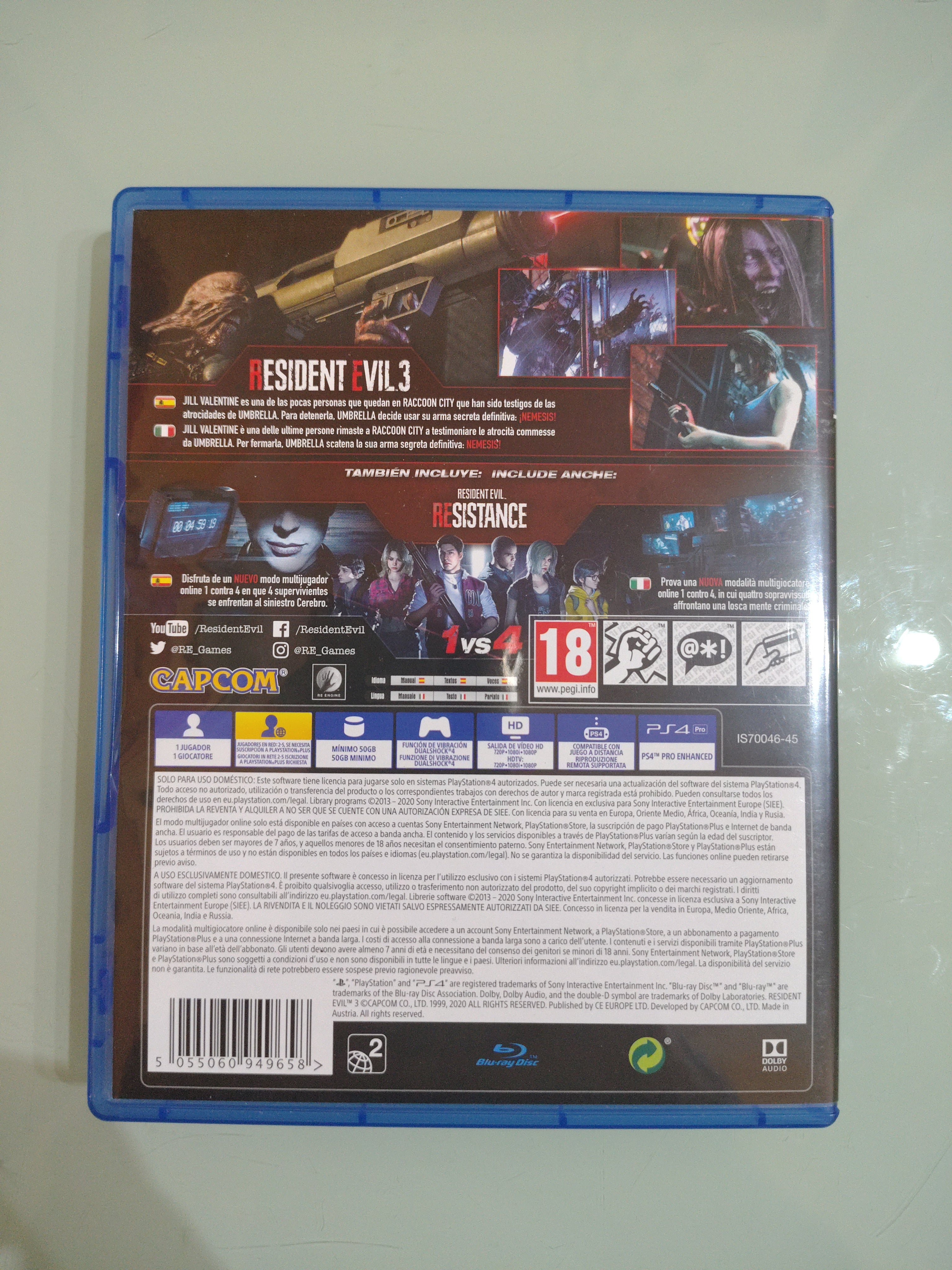 Resident evil 3 Remake  PS4 Versione Italiana Multilingue