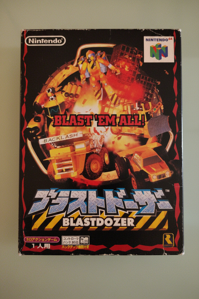 BLASTDOZER N64 Nintendo 64 Japan Import Action NTSC-J Boxato Completo Giapponese