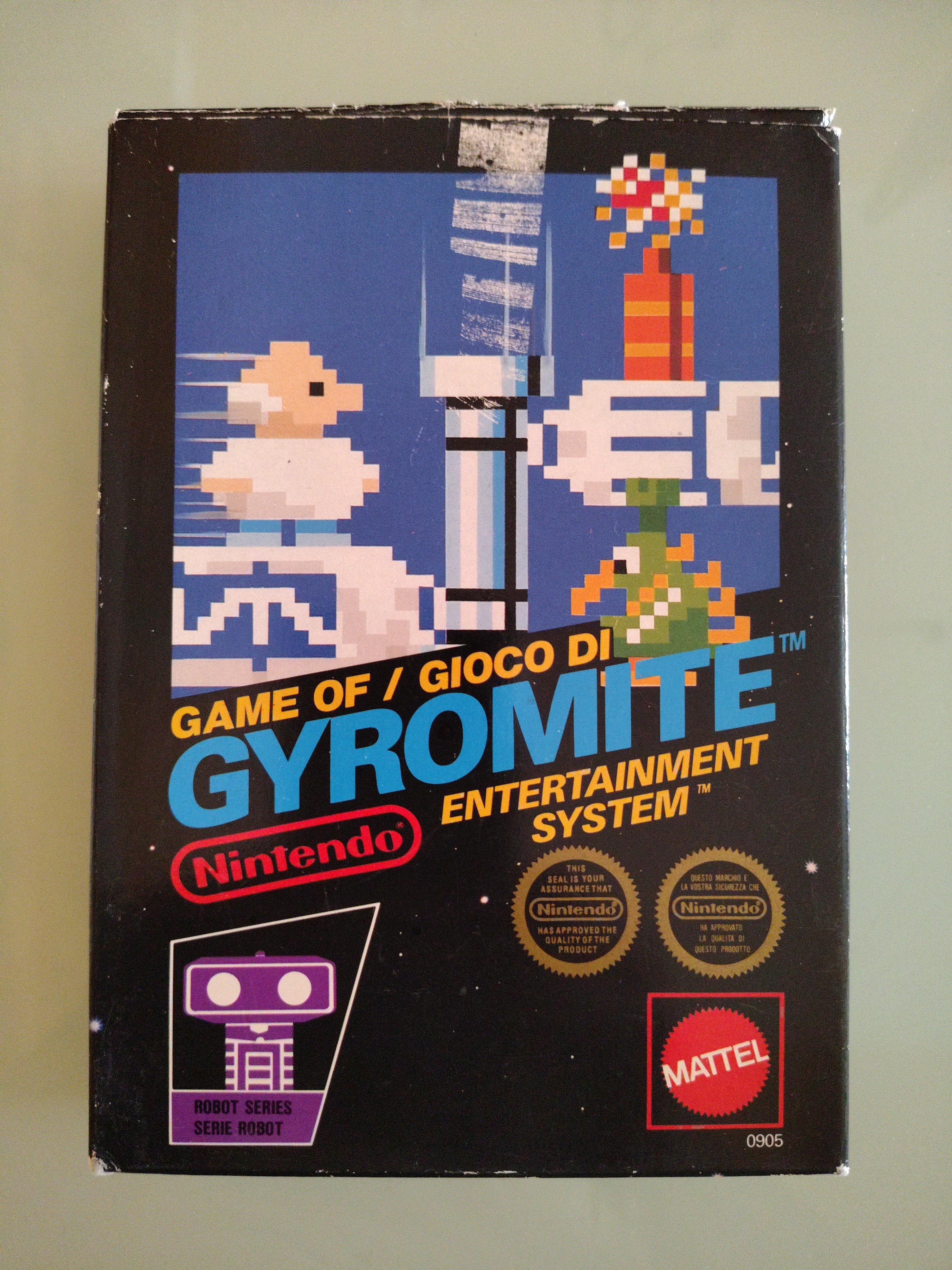 Adesivo opaco Gyromite (Nintendo NES) completo di scatola CIB 1° stampa