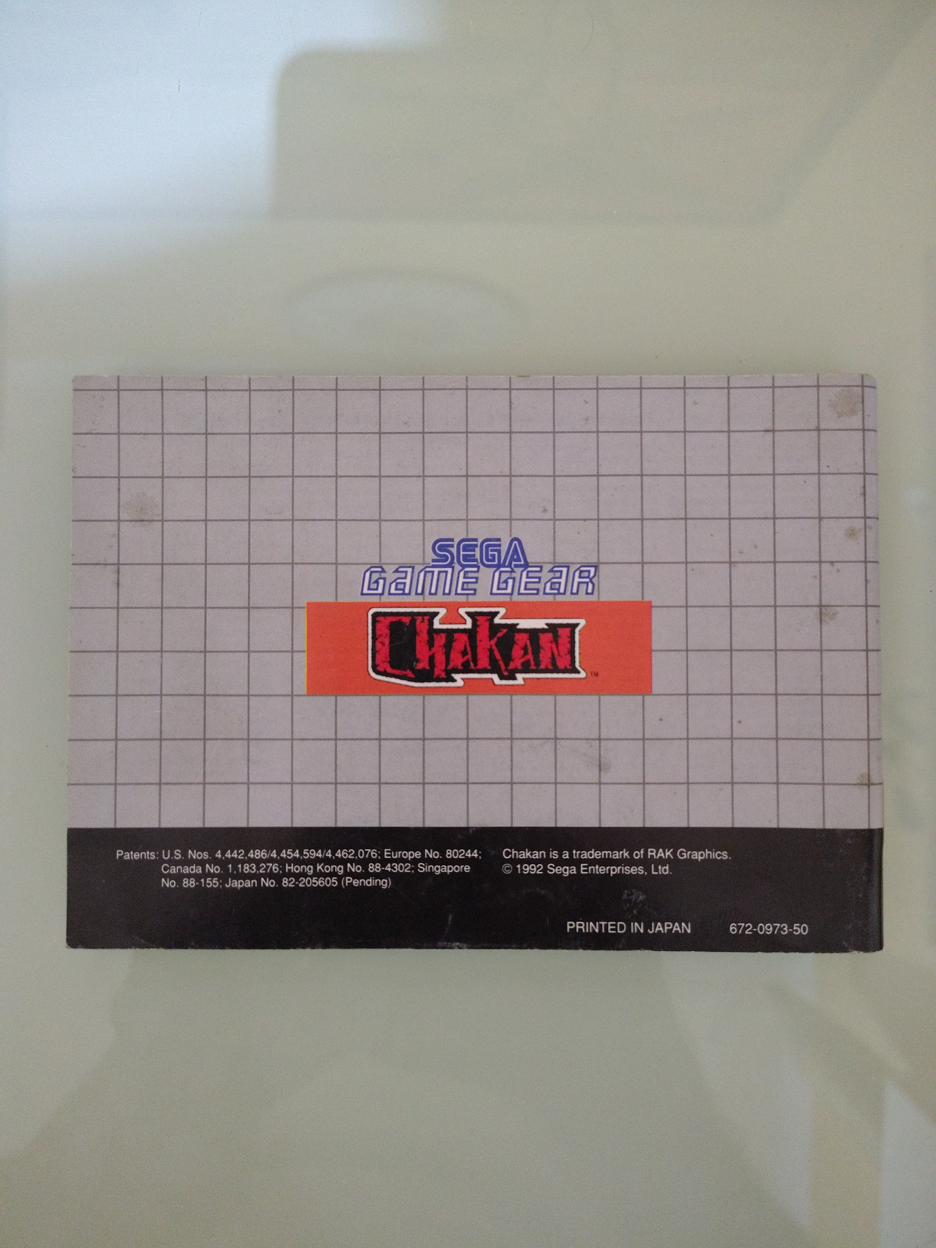 Sega Game Gear - Chakan manuale