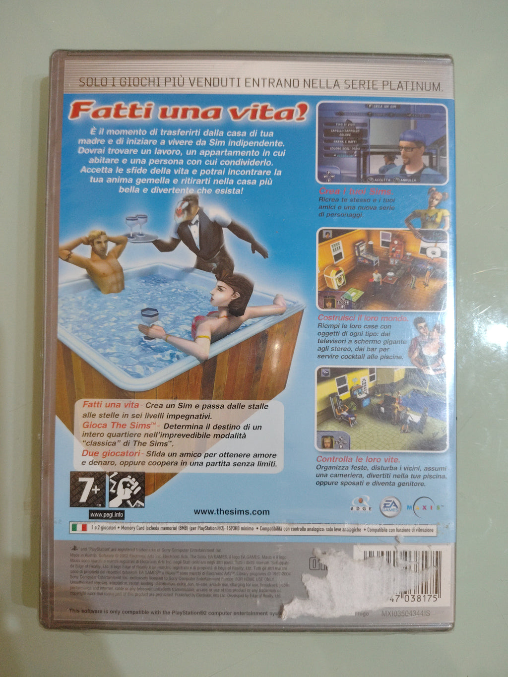 THE SIMS 1 SONY  PAL  ITA  ORIGINALE COMPLETO nuovo