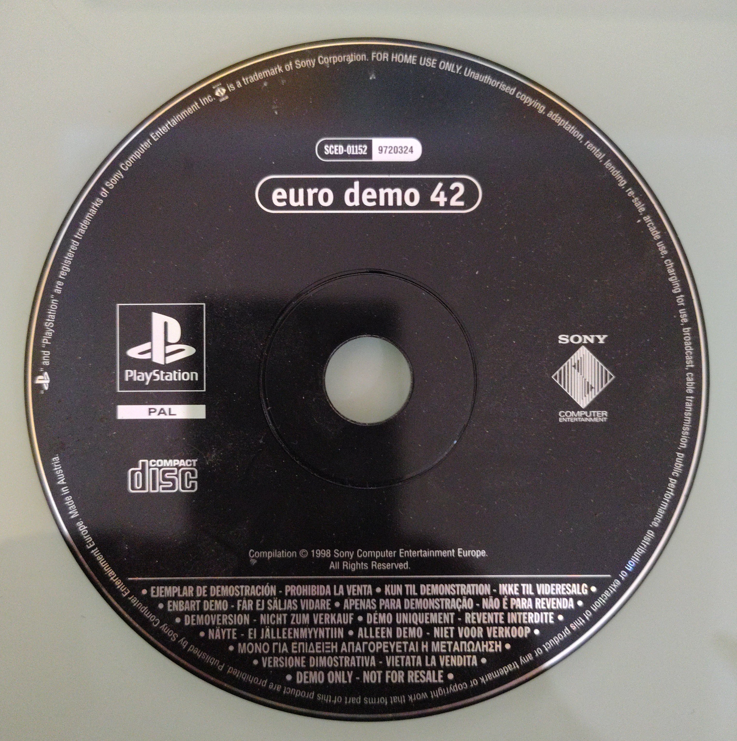Vintage Game SONY PLAYSTATION 1 - Euro Demo 42