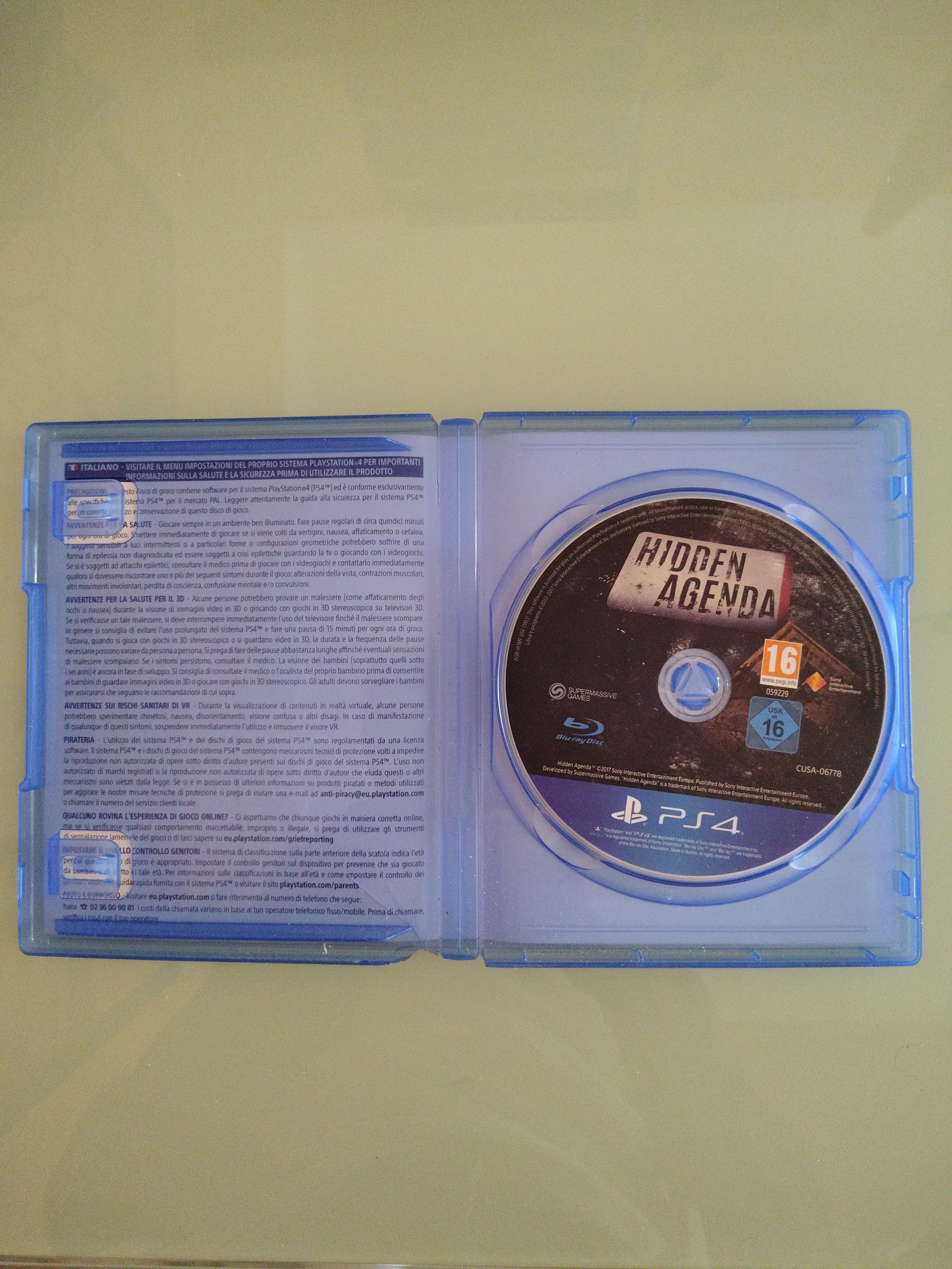 Hidden Agenda PS4 PlayStation 4 Sony videogioco