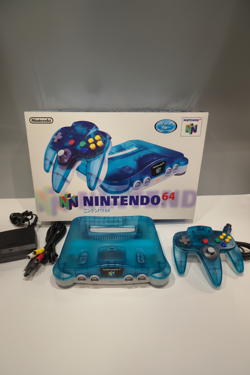 #N64 Console Clear Blue Giapponese Rara Nintendo NUS-001 JPN