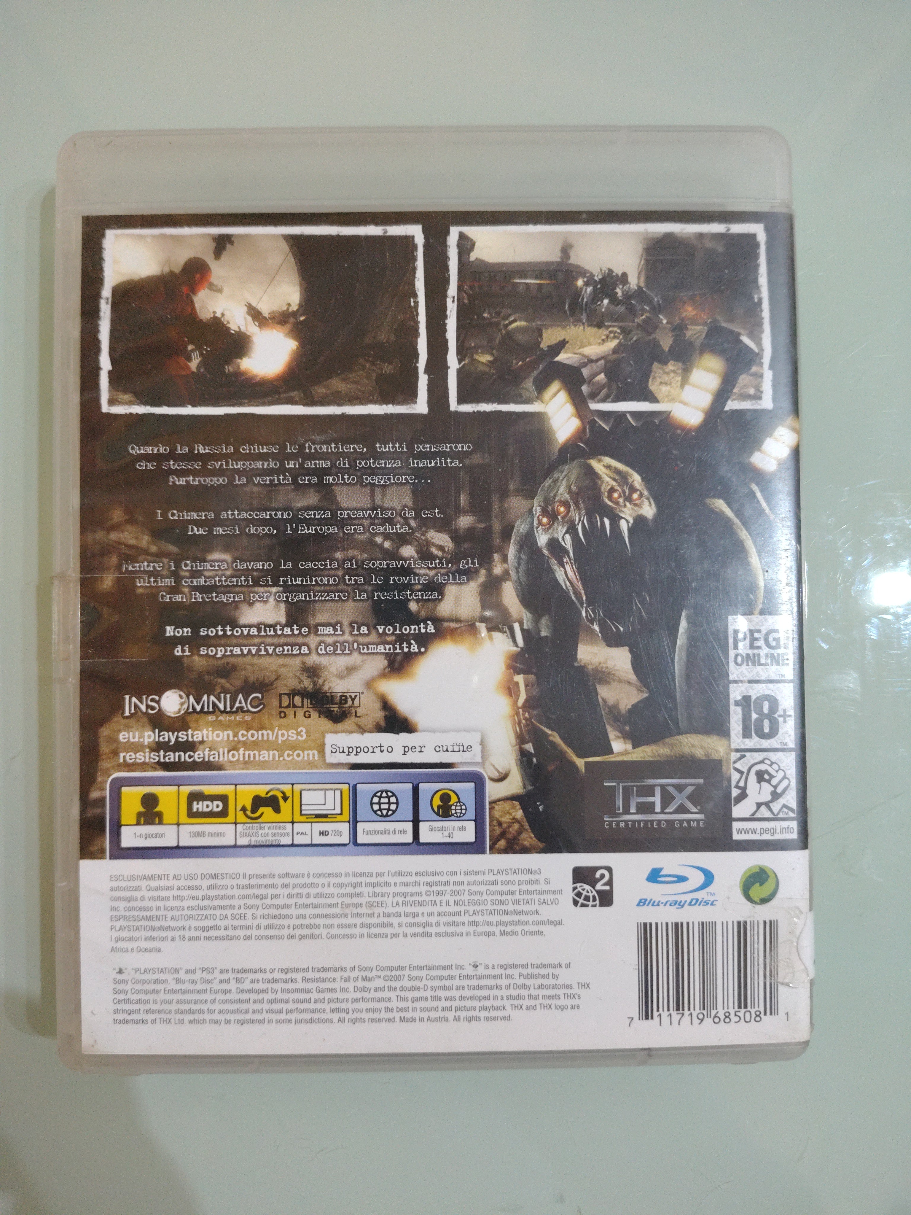 RESISTANCE FALL OF MAN - PS3 PlayStation PAL ITALIANO