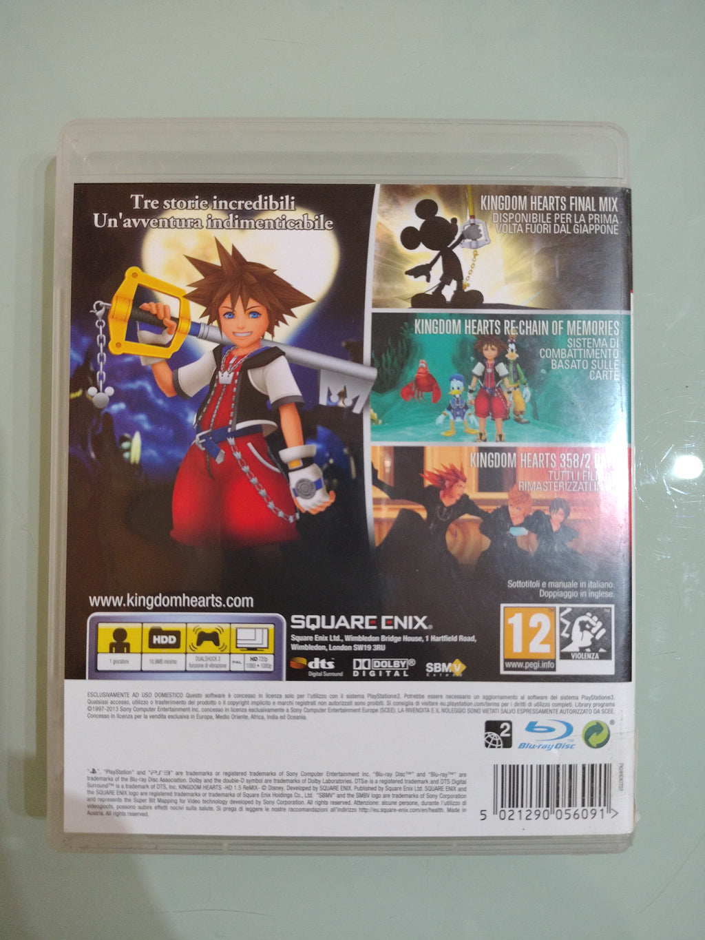 Kingdom Hearts HD 1.5 ReMIX PS3 PLAYSTATION 3 GIOCO USATO  Italiano