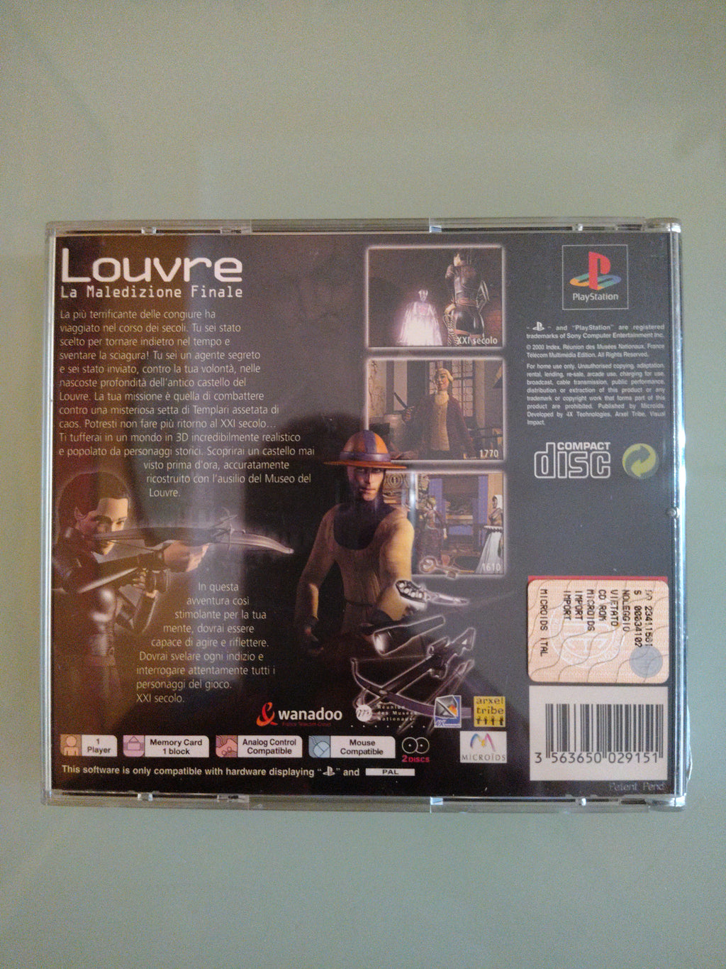 LOUVRE LA MALEDIZIONE FINALE - SONY PS1 - USATO PERFETTAMENTE FUNZIONANTE PAL