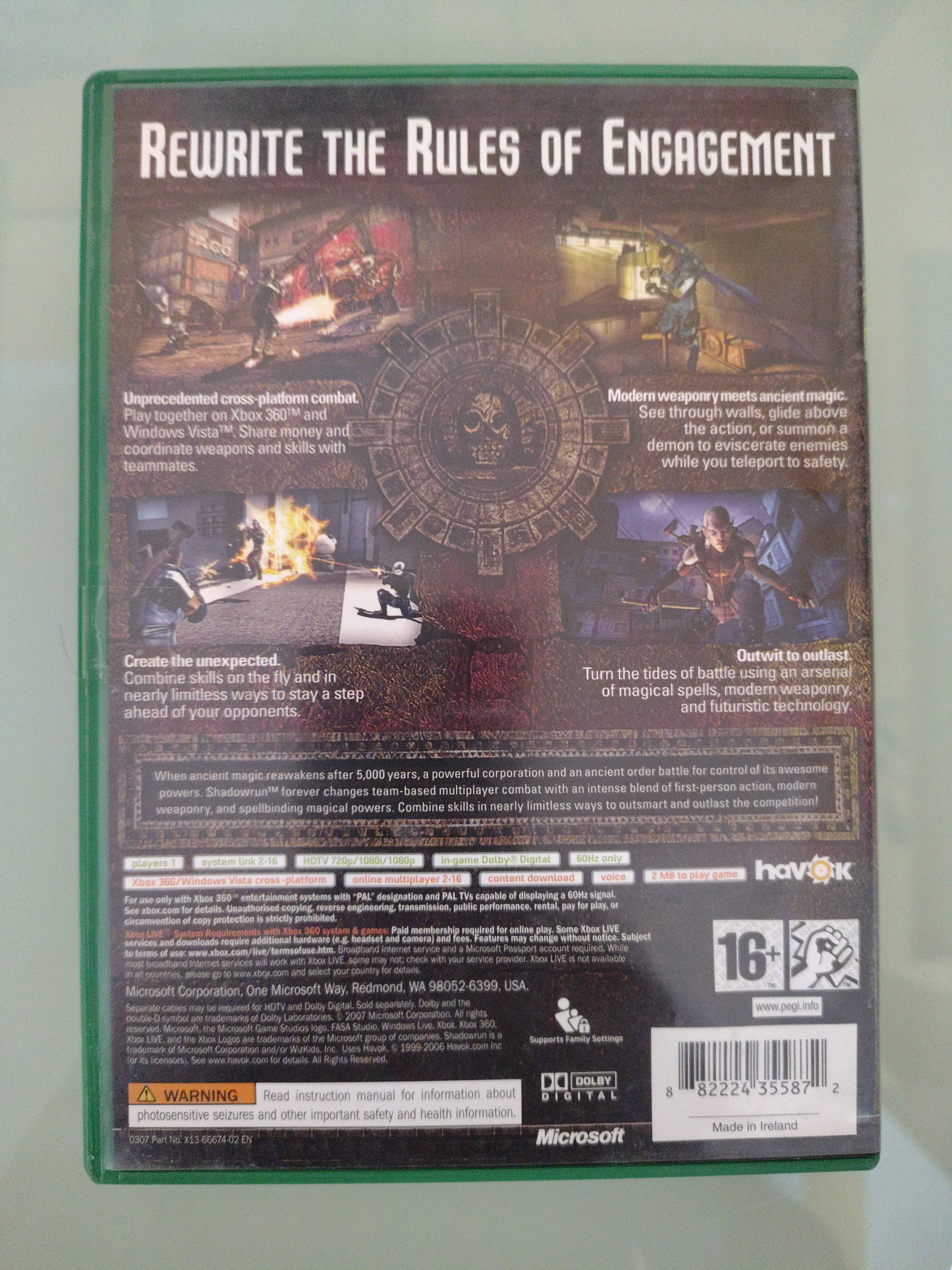 SHADOWRUN  XBOX 360 pal