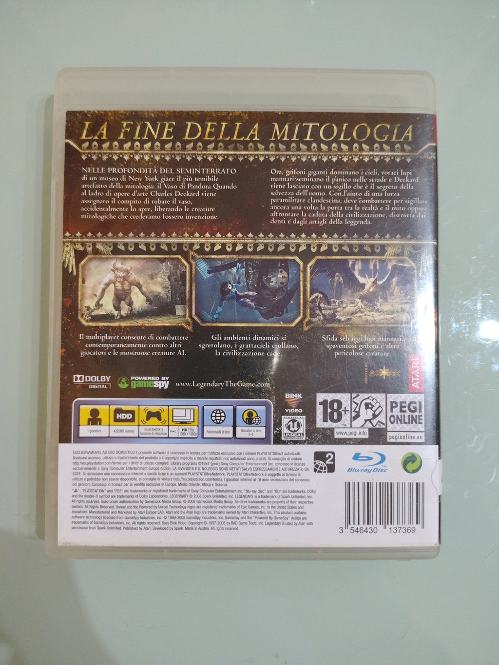 LEGENDARY  PER PLAYSTATION 3  EDIZIONE ITALIANA ATARI