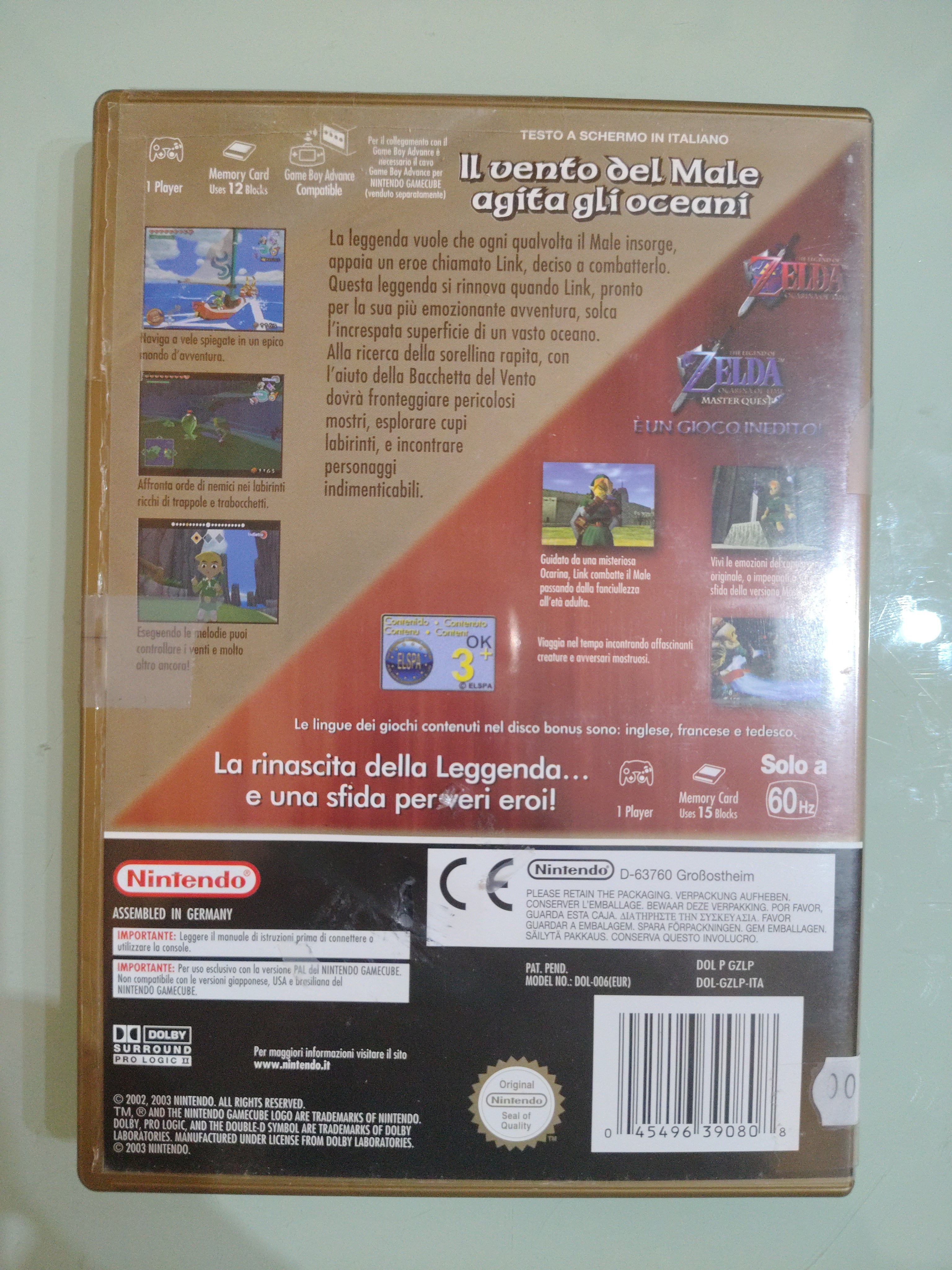 THE LEGEND OF ZELDA THE WIND WAKER GAMECUBE PAL ITA ITALIANO ORIGINALE COMPLETO