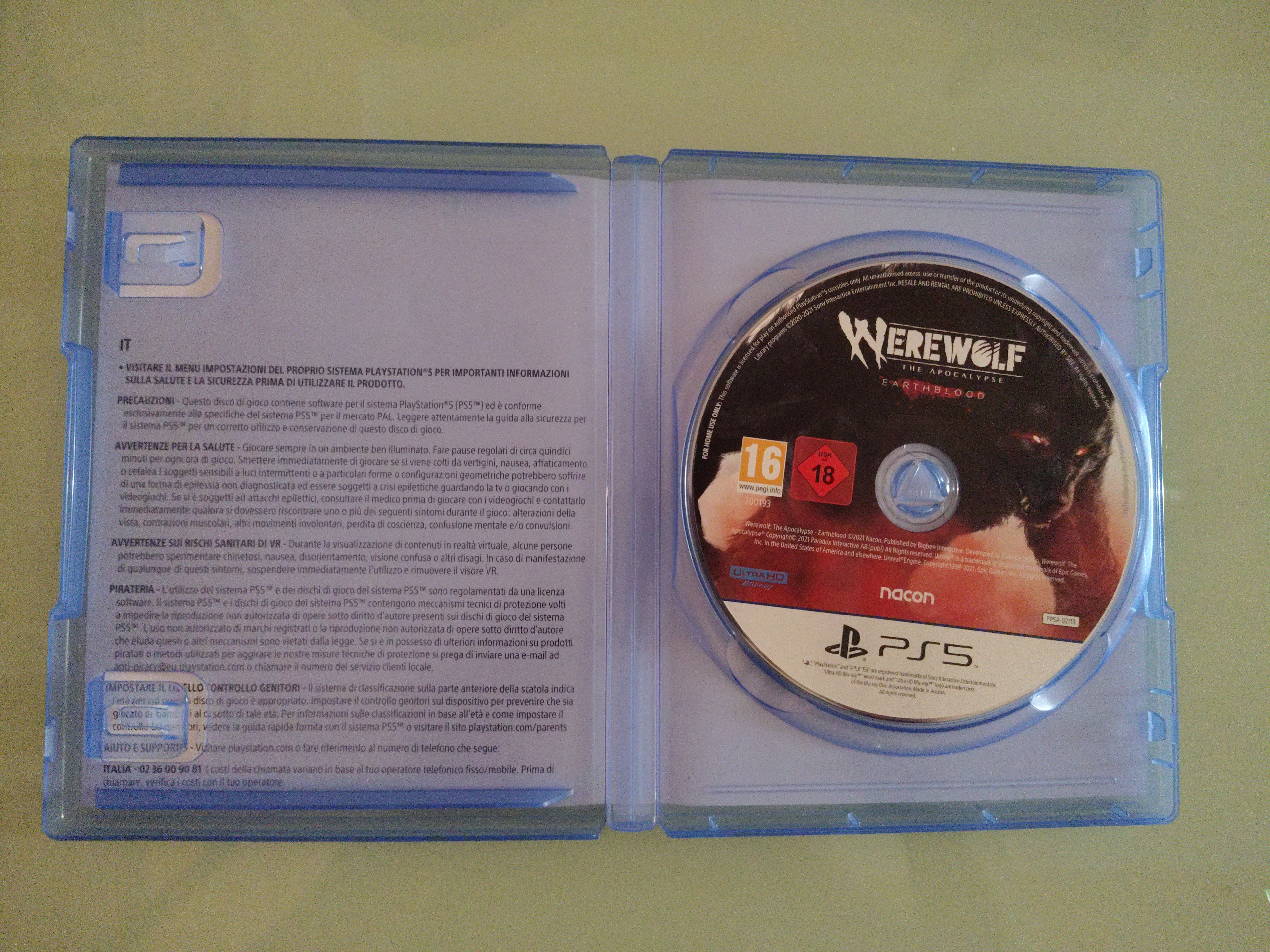 SONY PS5 WEREWOLF THE APOCALYPSE EARTHBLOOD PAL MULTILINGUA CON ITALIANO