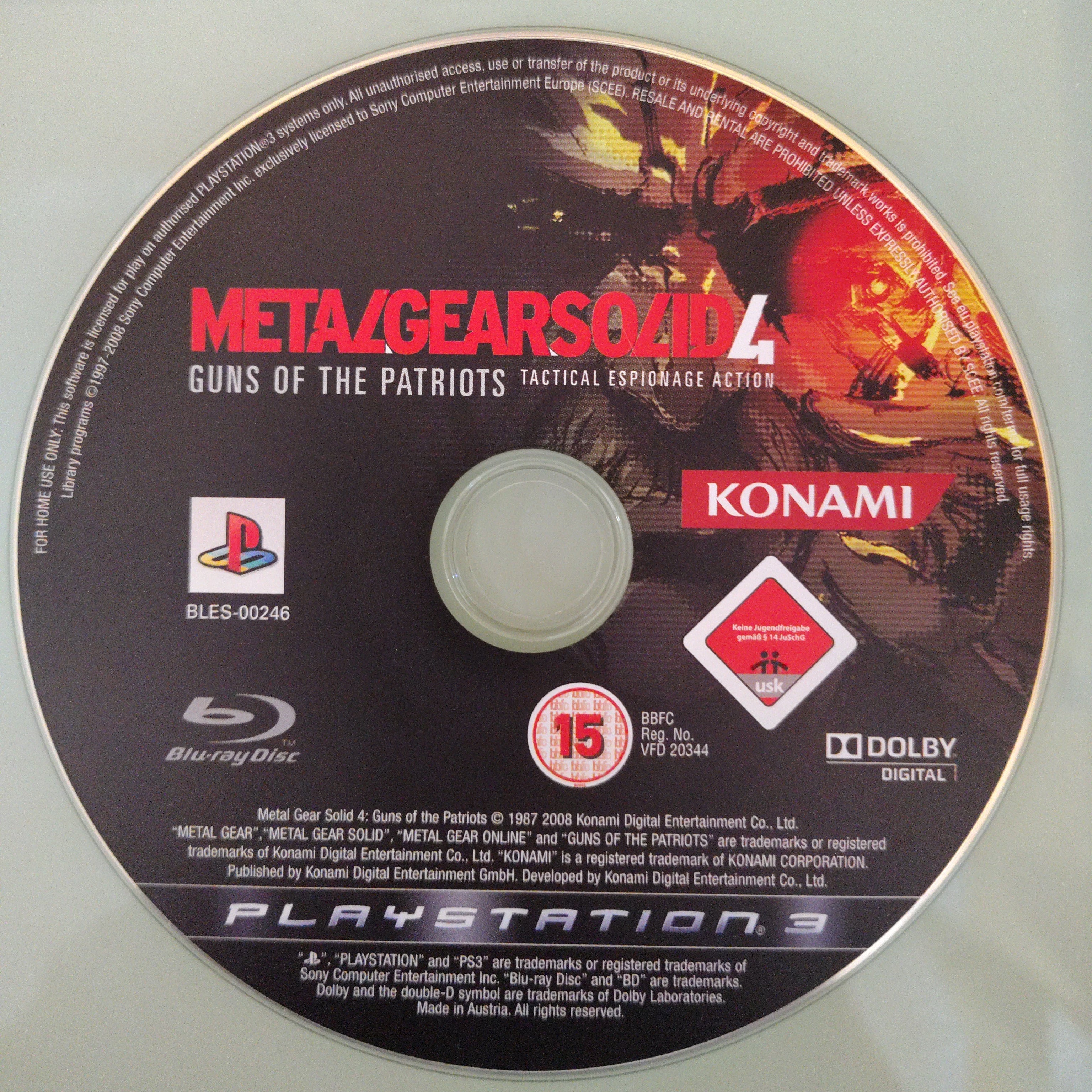 METAL GEAR SOLID 4: Guns Of The Patriots ( solo disco)