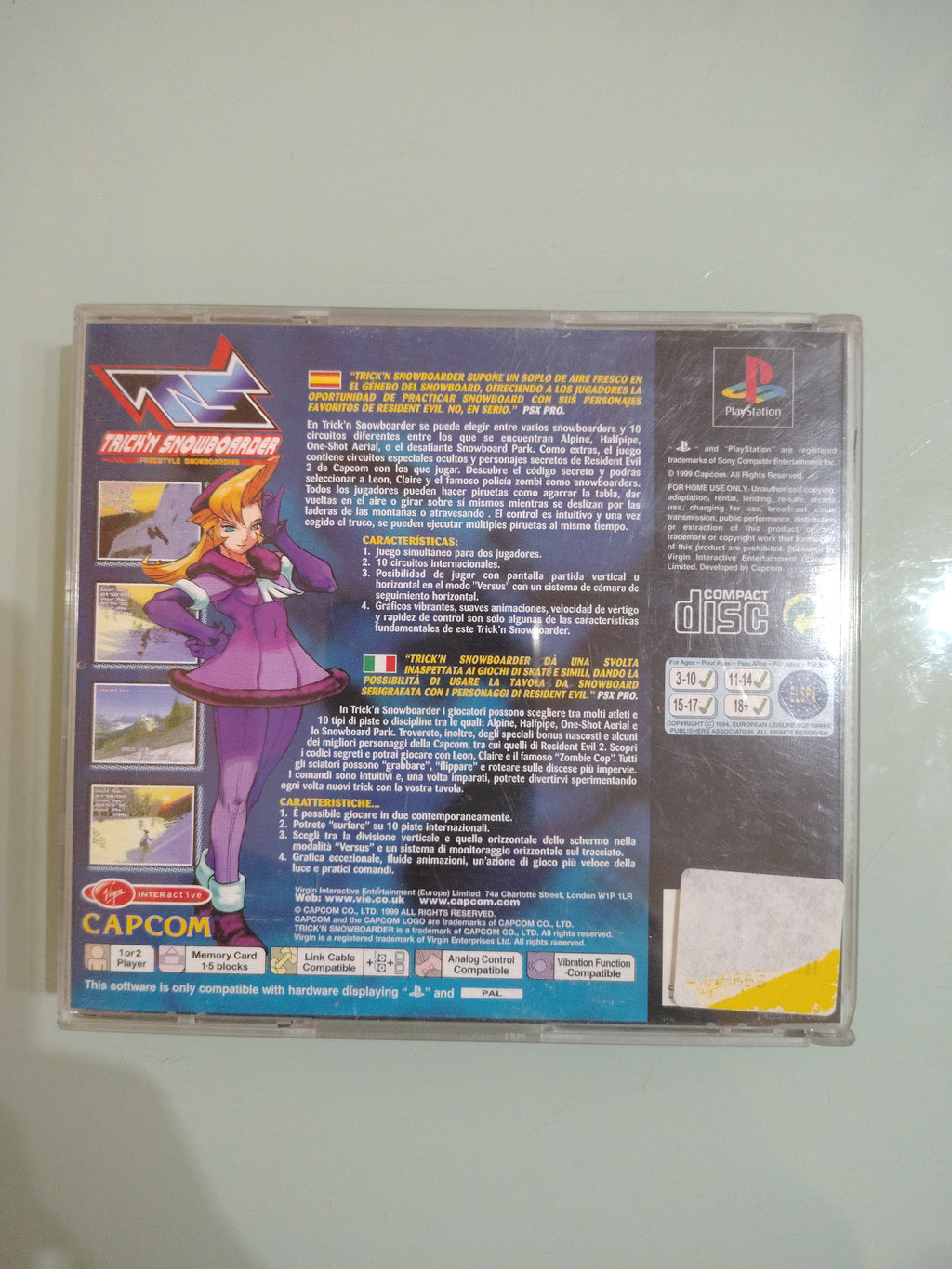 Trick'N Snowboarder (Sony PlayStation 1, 1999) PAL ita/esp
