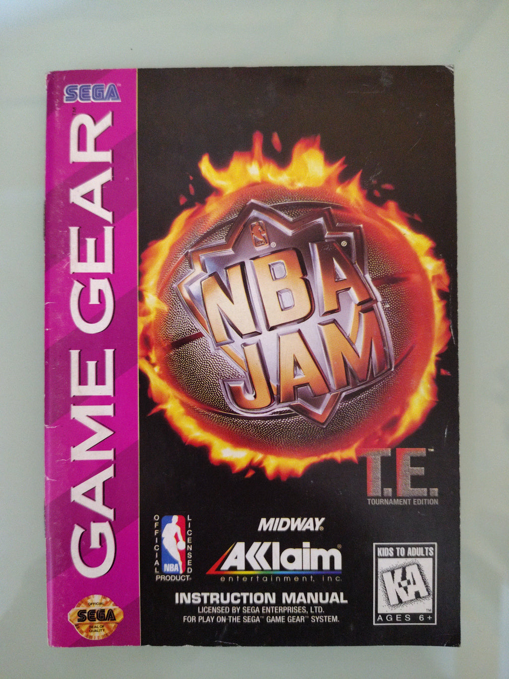NBA Jam Tournament Edition SOLO libretto istruzioni! (SEGA Game Gear) Manuale