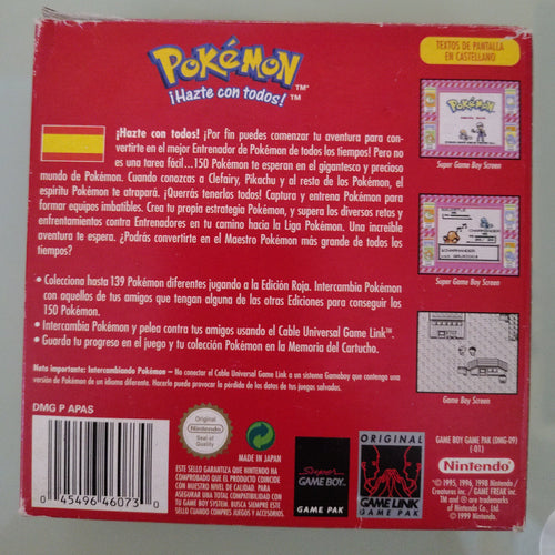 **Pokémon Edición Roja (Nintendo Game Boy, 1999) PAL España - Pokémon Rosso