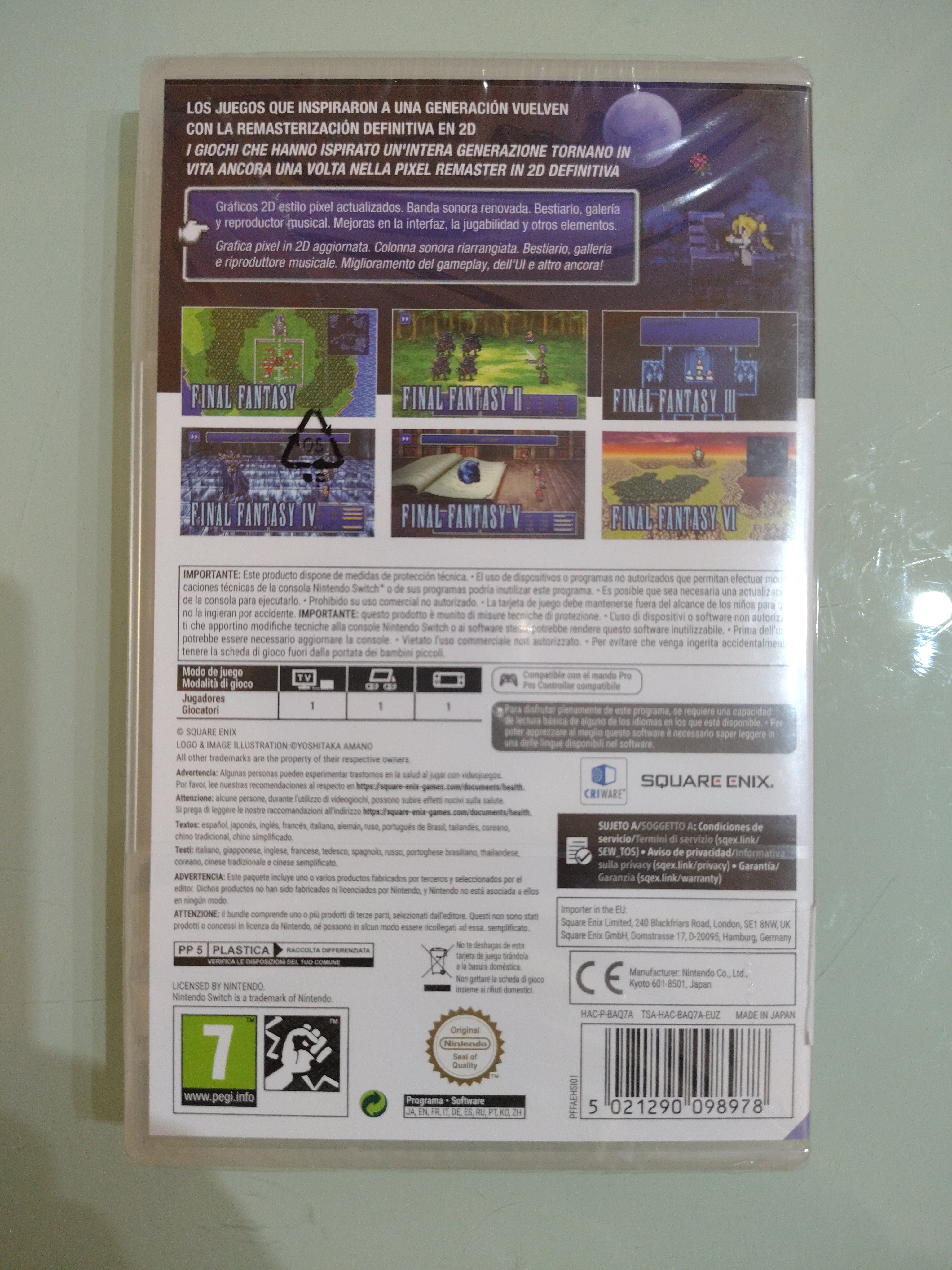Final Fantasy I-VI Pixel Remaster Collection - Nintendo Switch (senza regione)