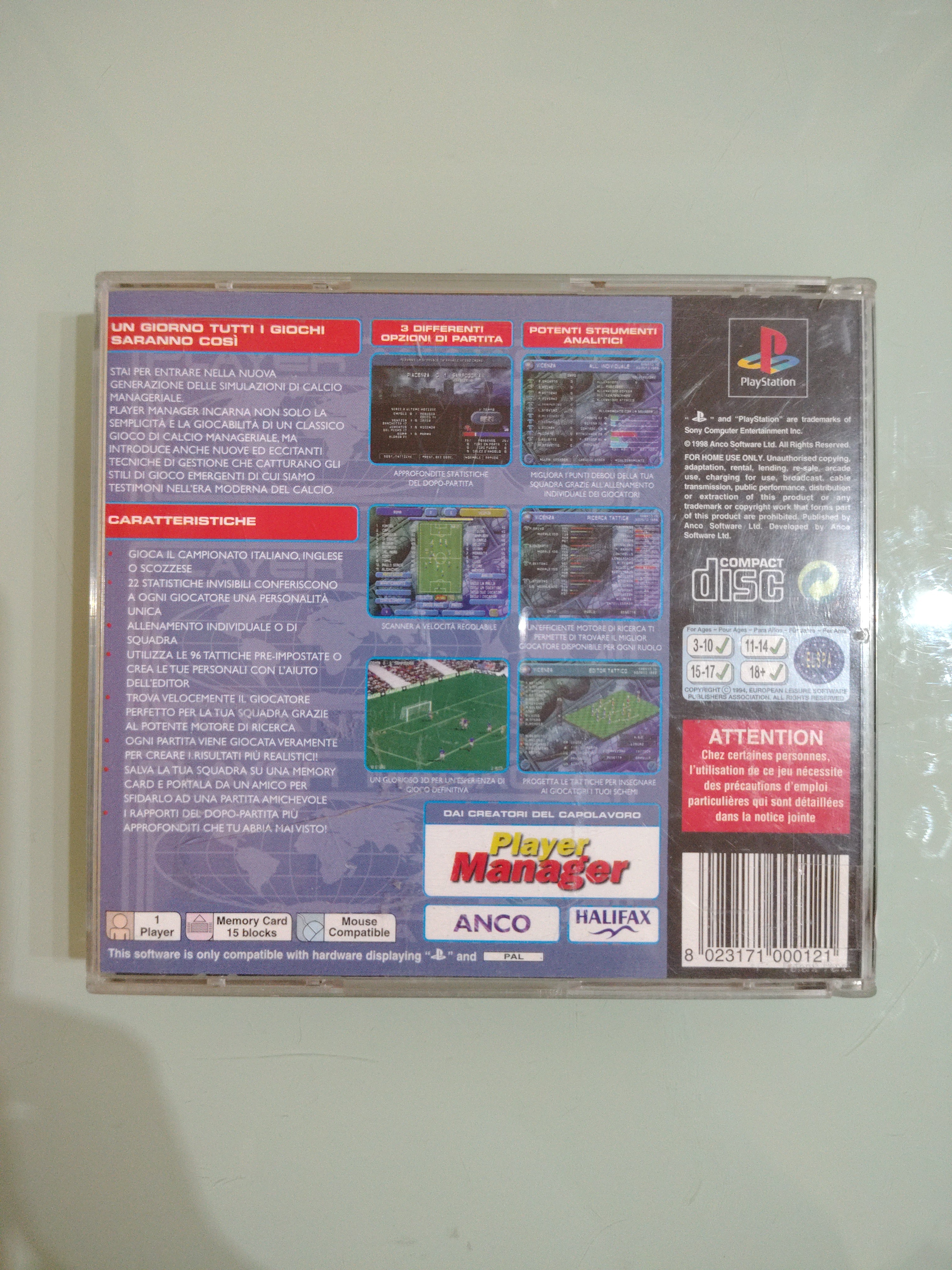 PLAYER MANAGER NOVANTA NOVE - PLAY STATION 1  ITA