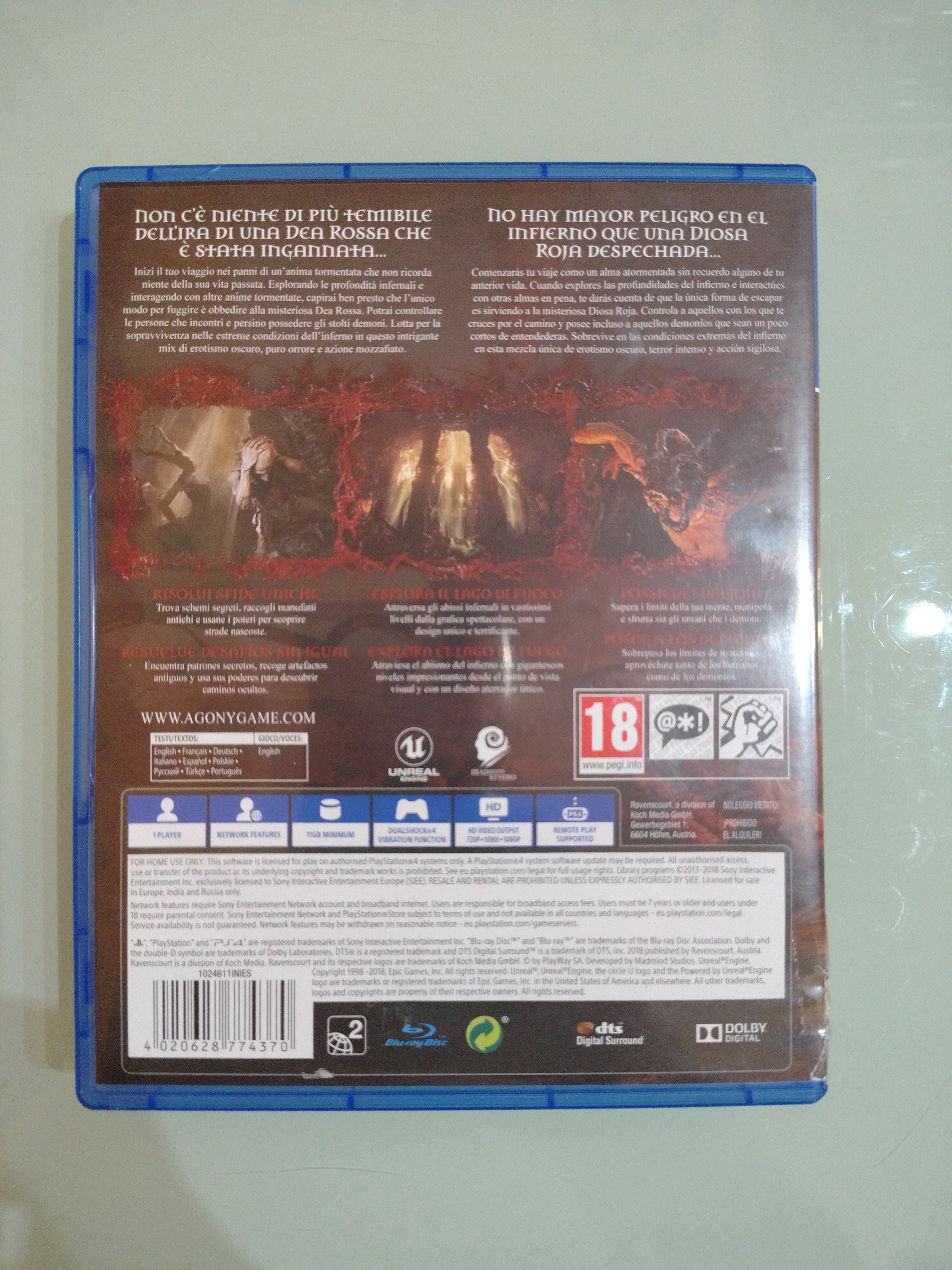 AGONY - SONY PS4 - GIOCO USATO PERFETTAMENTE FUNZIONANTE - PAL VERSION