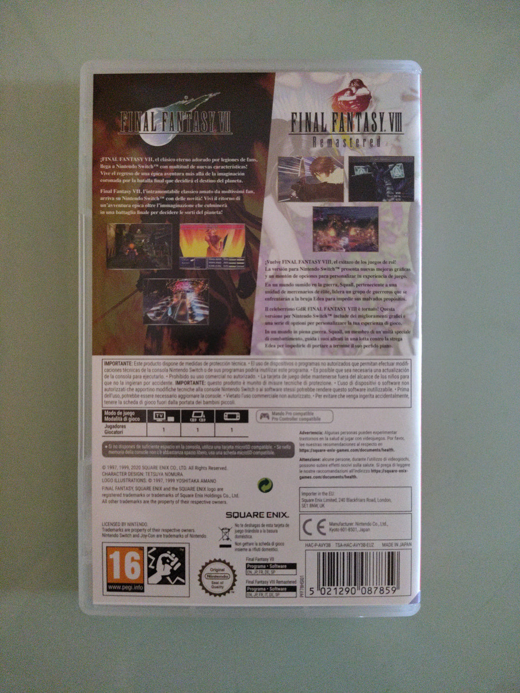 Final Fantasy 7 VII e 8 VIII Twin Pack (Nintendo Switch) PAL ver / Region Free