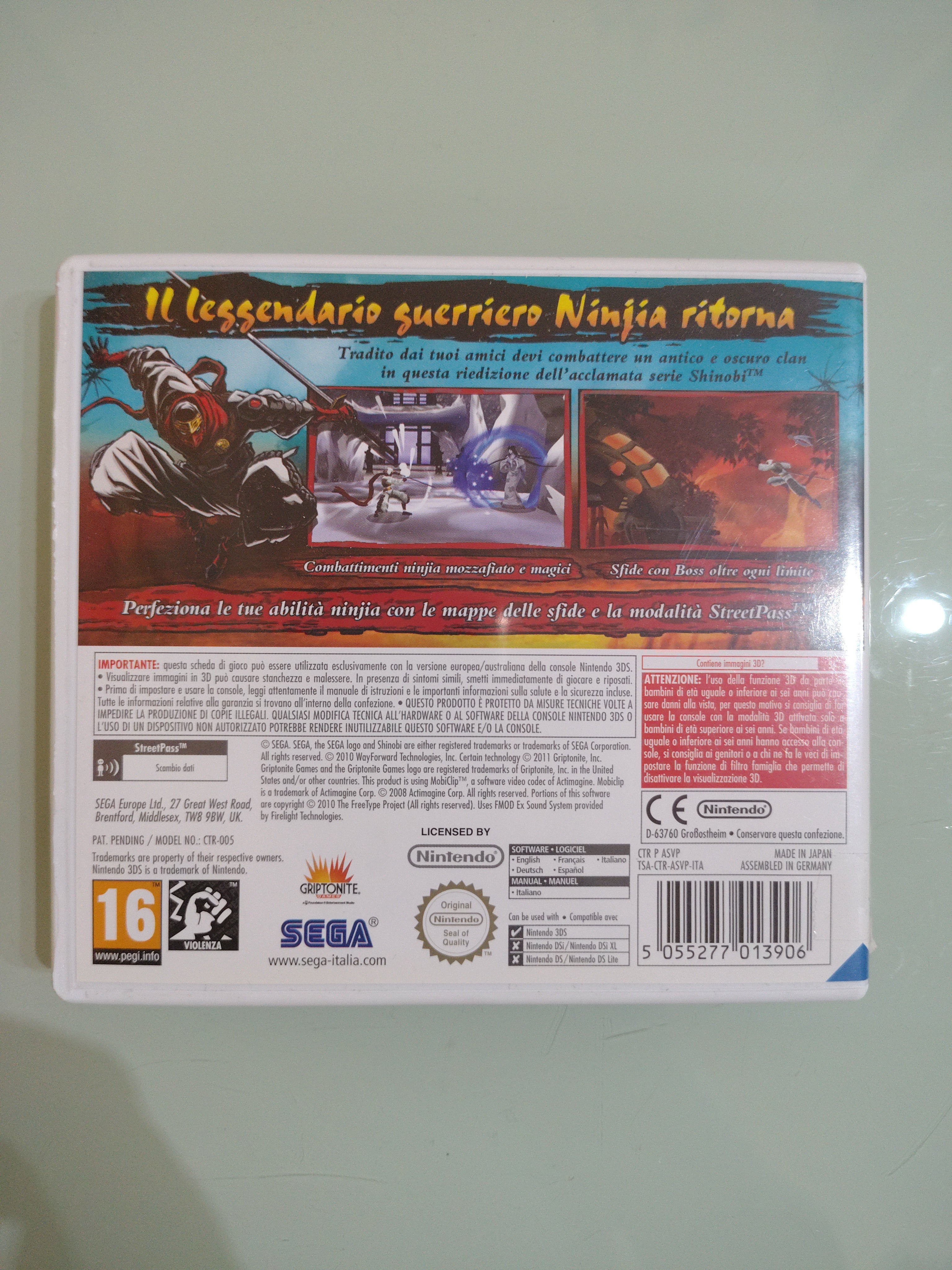 Shinobi Nintendo 3DS SEGA Videogioco PAL ita