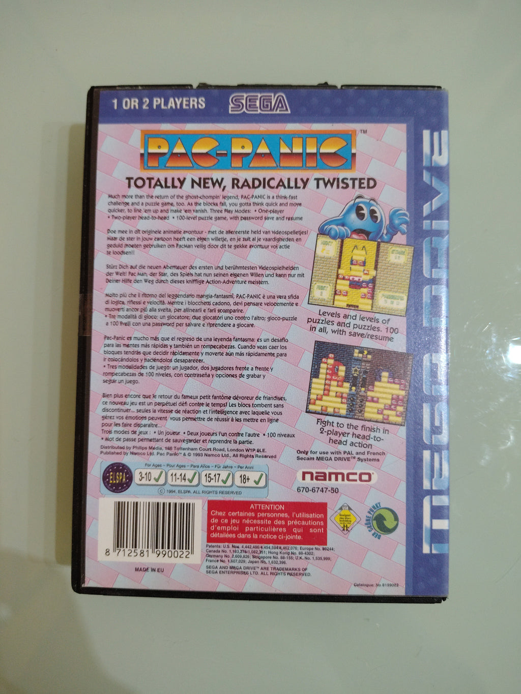 🇪🇺 Pac Panic - Namco - Megadrive - Sega - Pal 🇪🇺