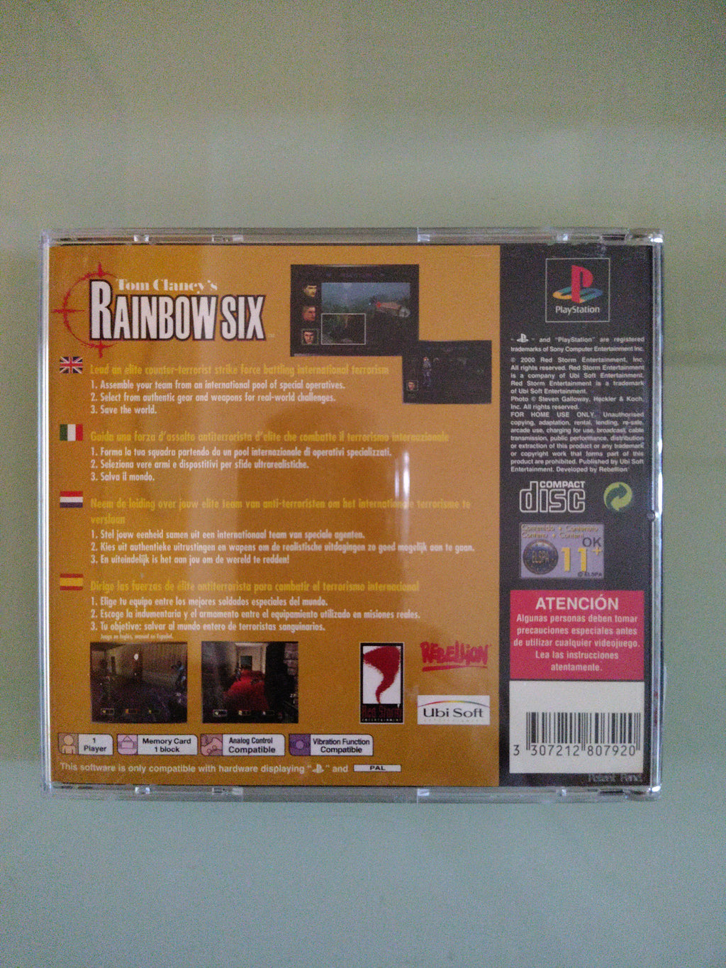 GIOCO PS1 playstation ubisoft TOM CLANCY RAINBOW SIX ita multi