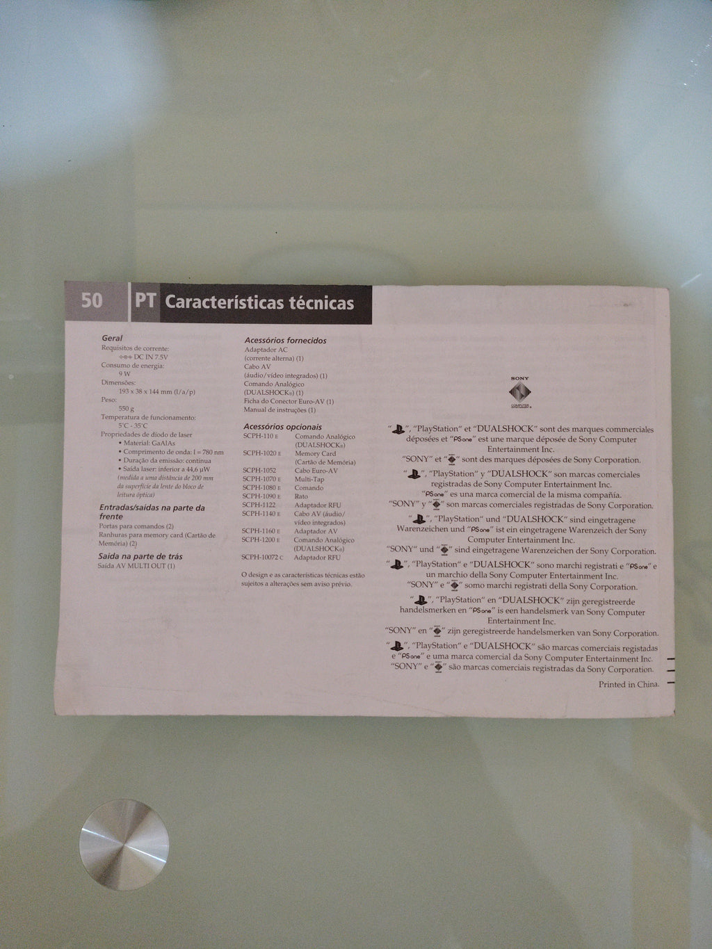 Libretto Manuale d'Istruzione Originale SONY PLAYSTATION ONE