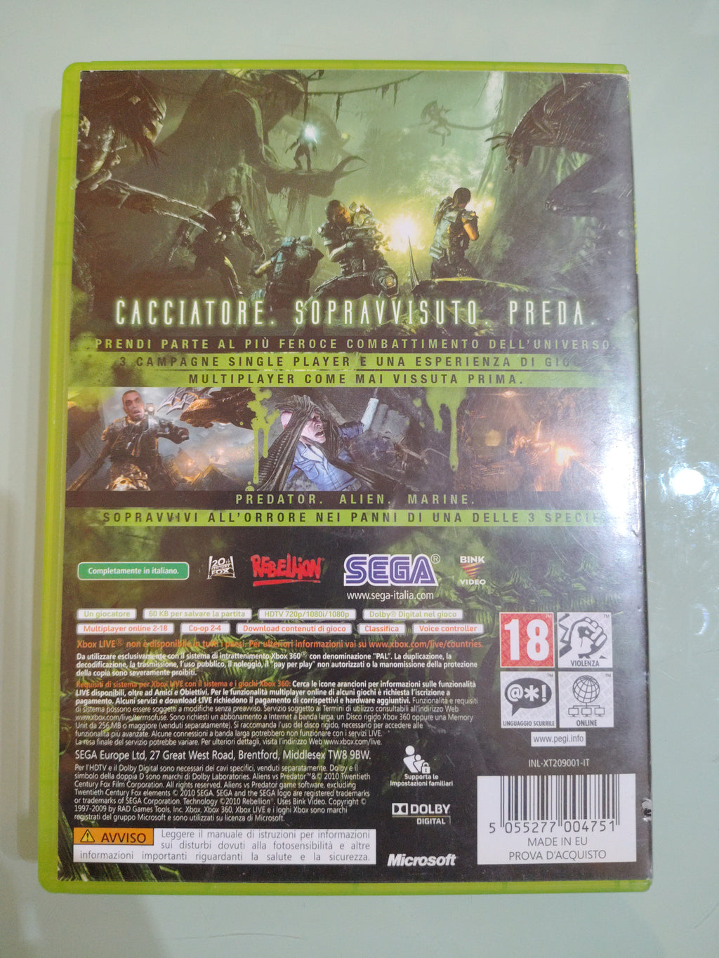 Aliens vs. Predator pal ita (RARO)