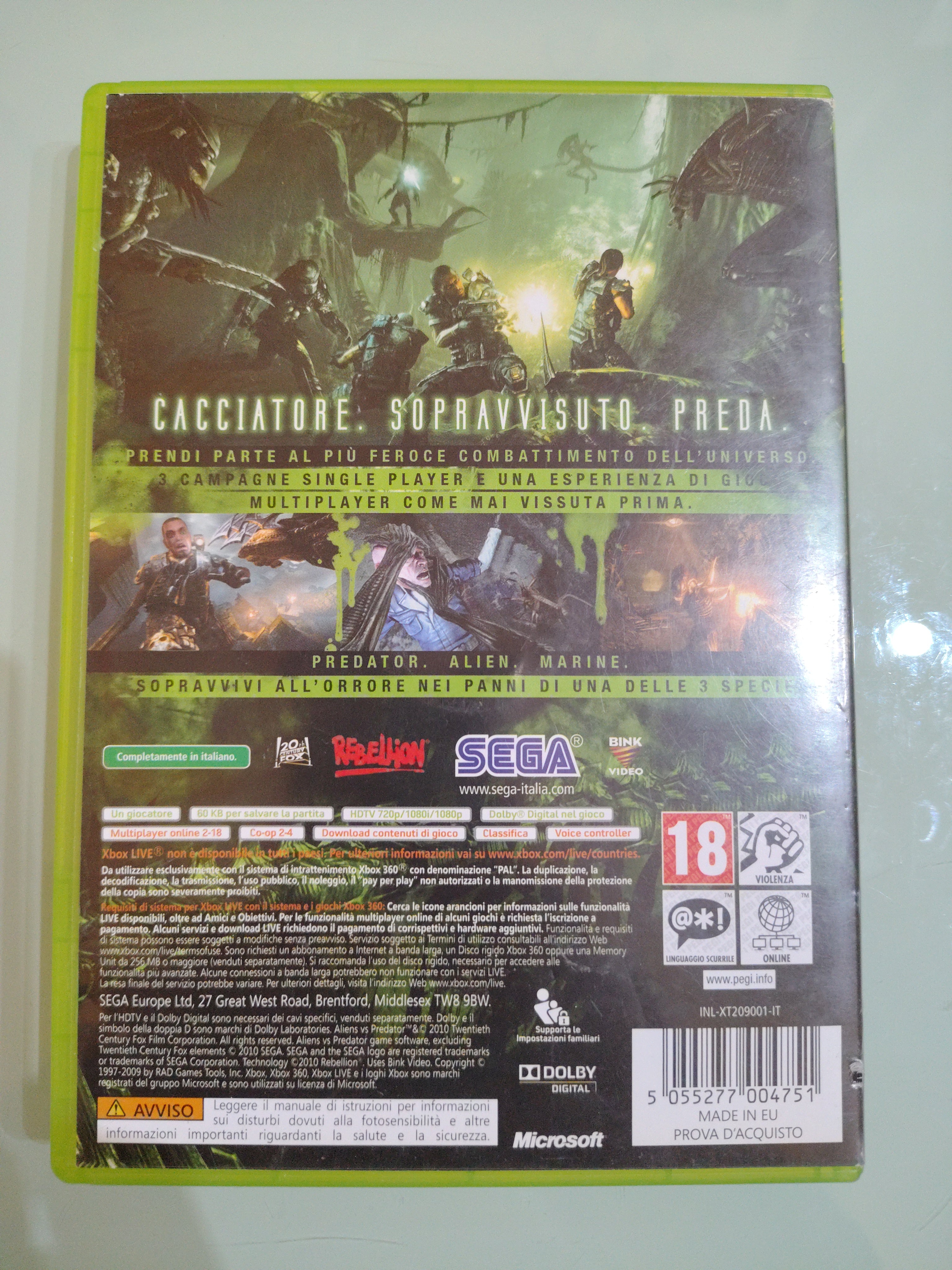 Aliens vs. Predator pal ita (RARO)