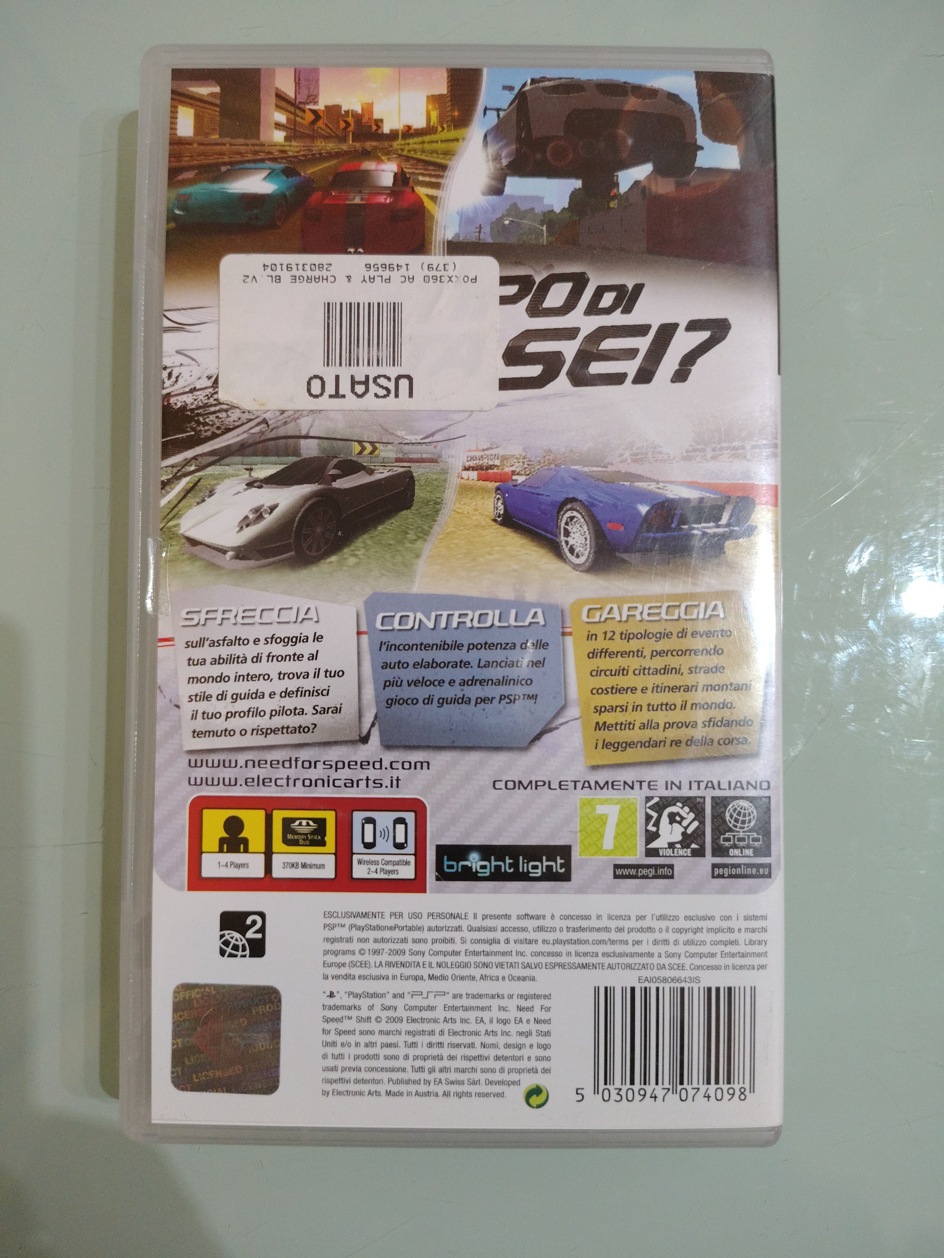 NEED FOR SPEED SHIFT 🔷 GIOCO IN ITALIANO COMPLETO SONY PLAYSTATION PSP CORSE