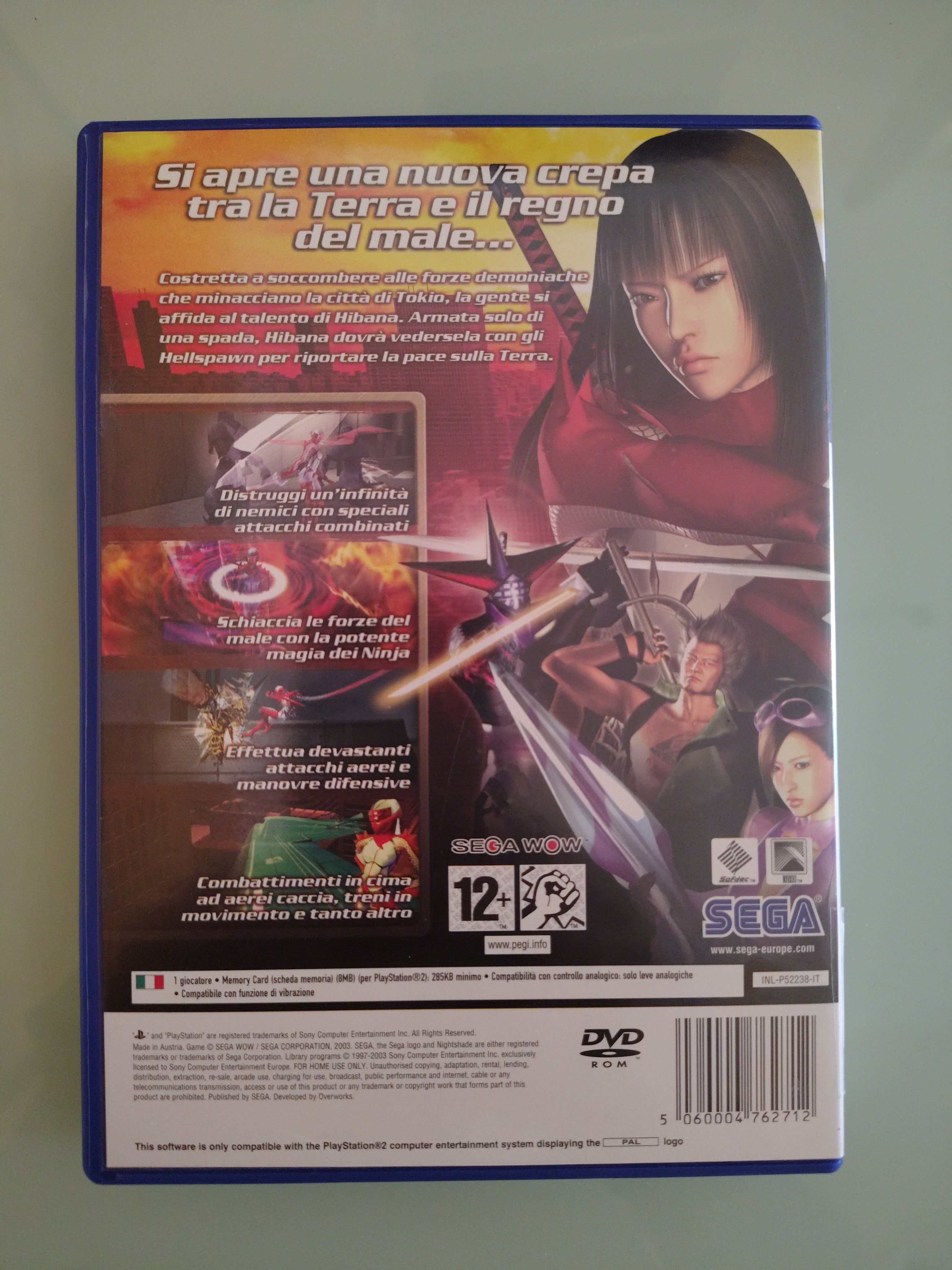 NIGHTSHADE SHINOBI 2 Playstation PS2 edizione italiana 1° stampa