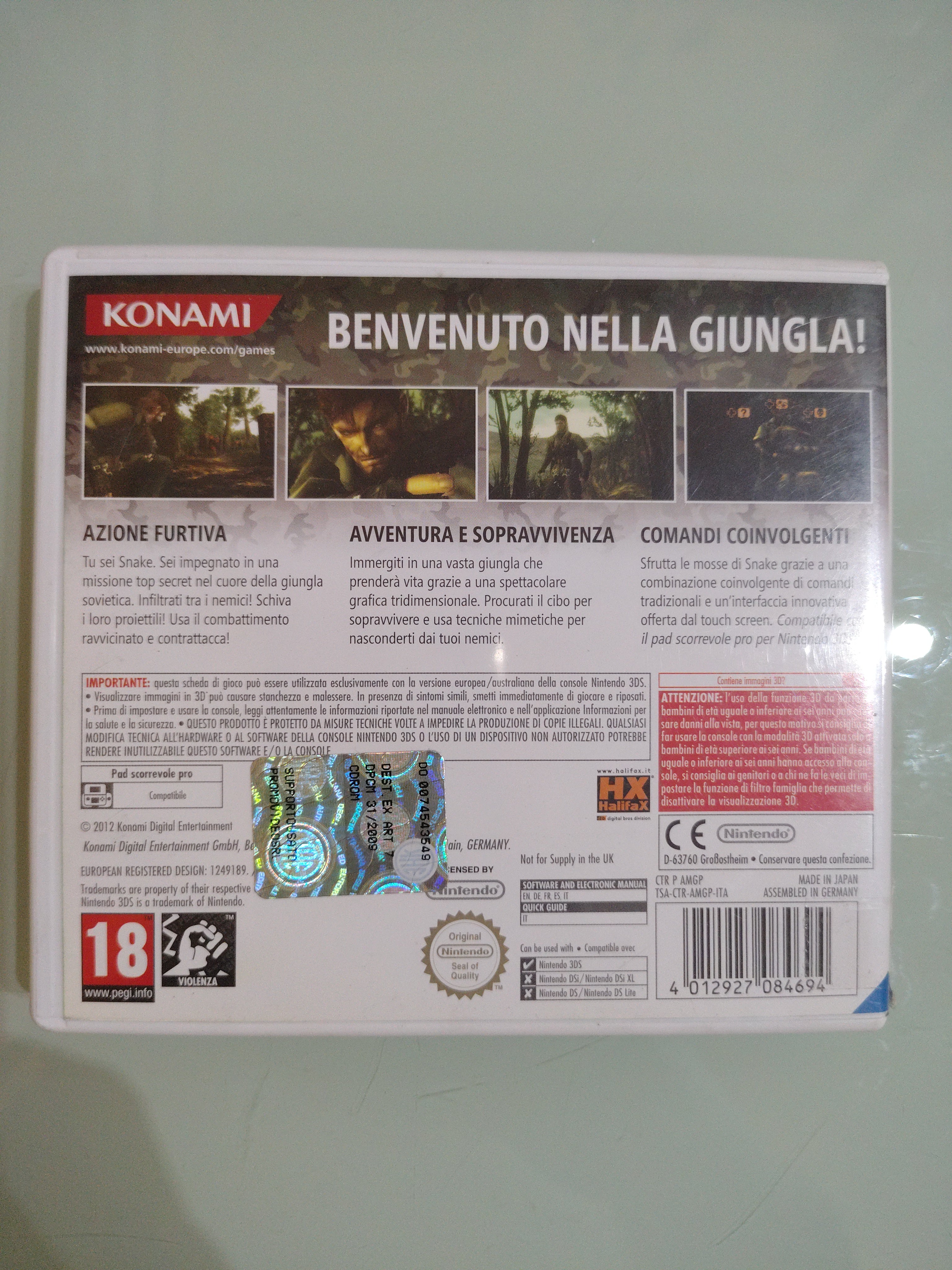Metal Gear Solid 3D: Snake Eater (Nintendo 3DS, 2012) CIB completo