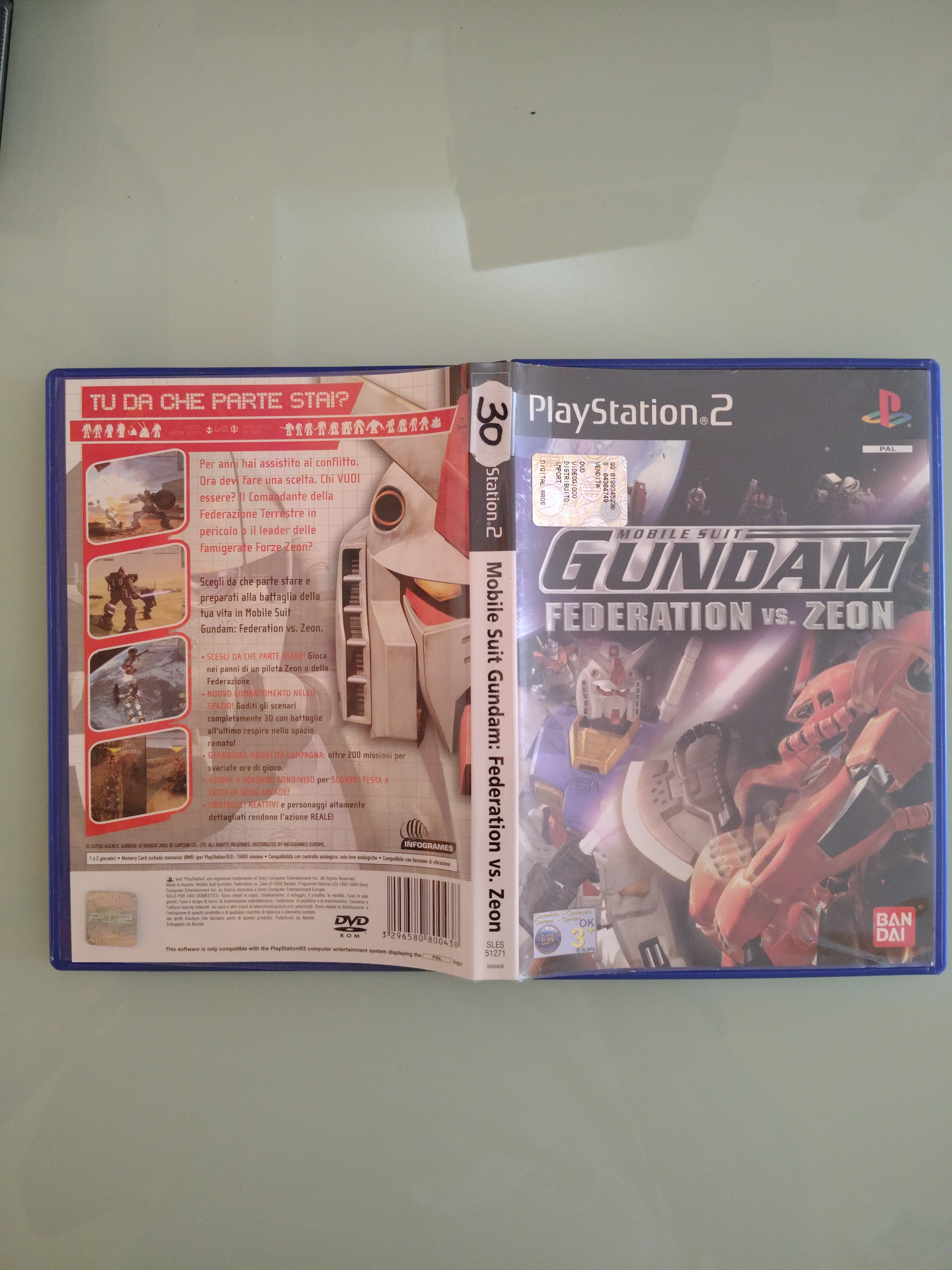 MOBILE SUIT GUNDAM FEDERATION VS. ZEON SONY PS2 PAL ITALIANO ORIGINALE COMPLETO