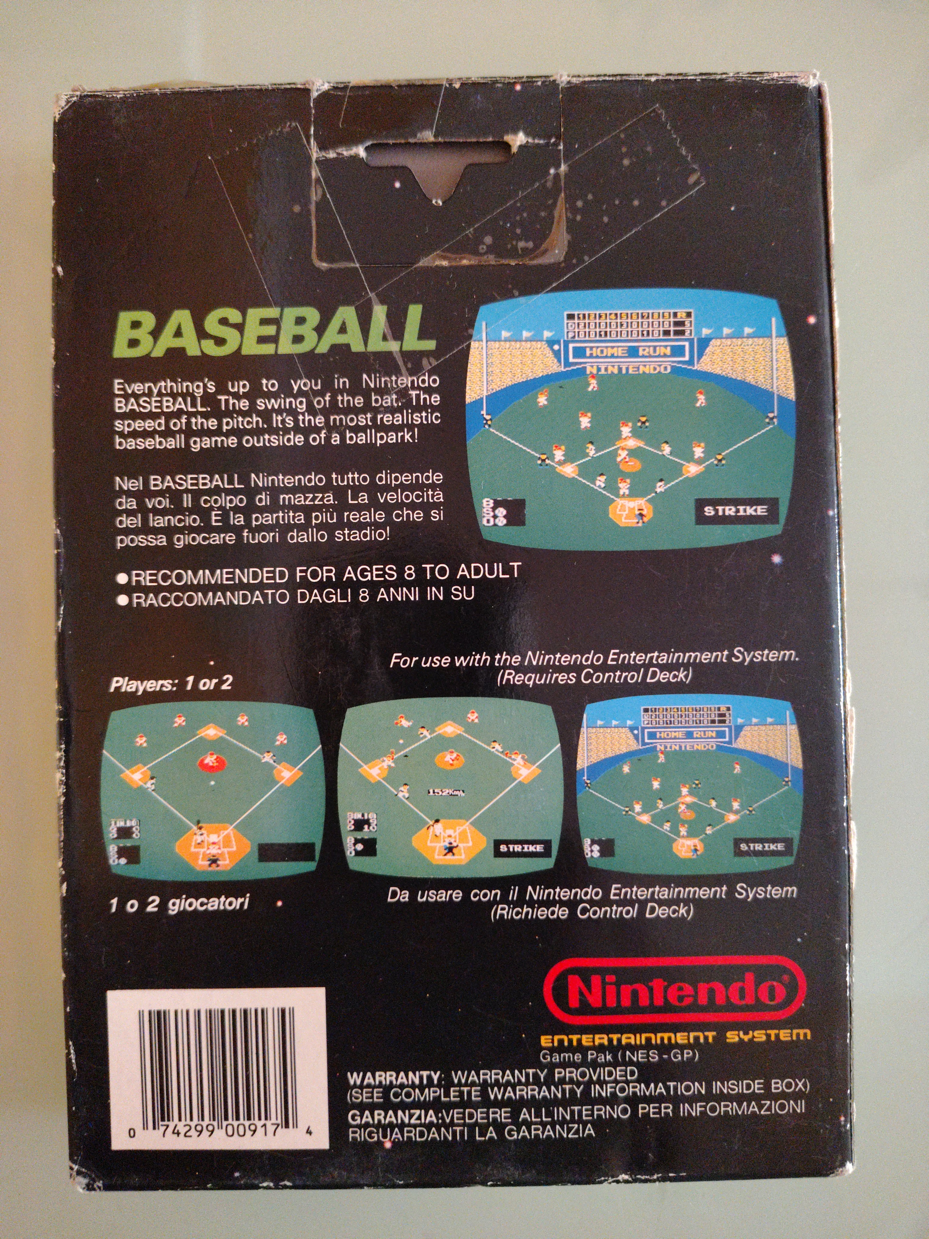 BASEBALL -- NES gioco Nintendo originale PAL A