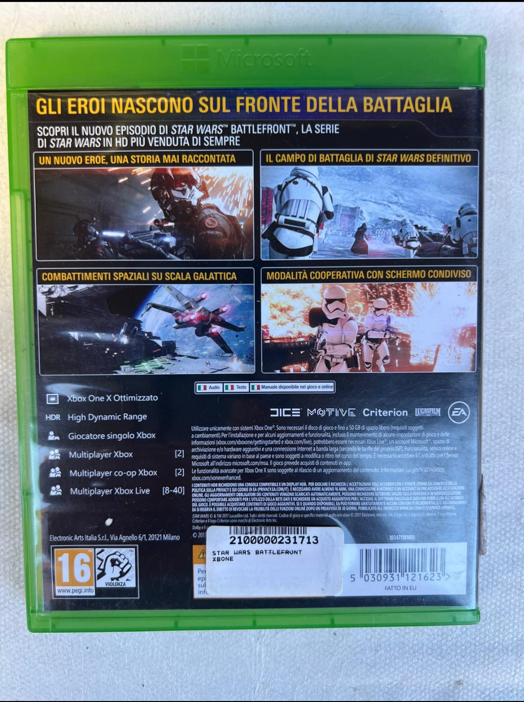 STAR WARS BATTLEFRONT II PAL ITA