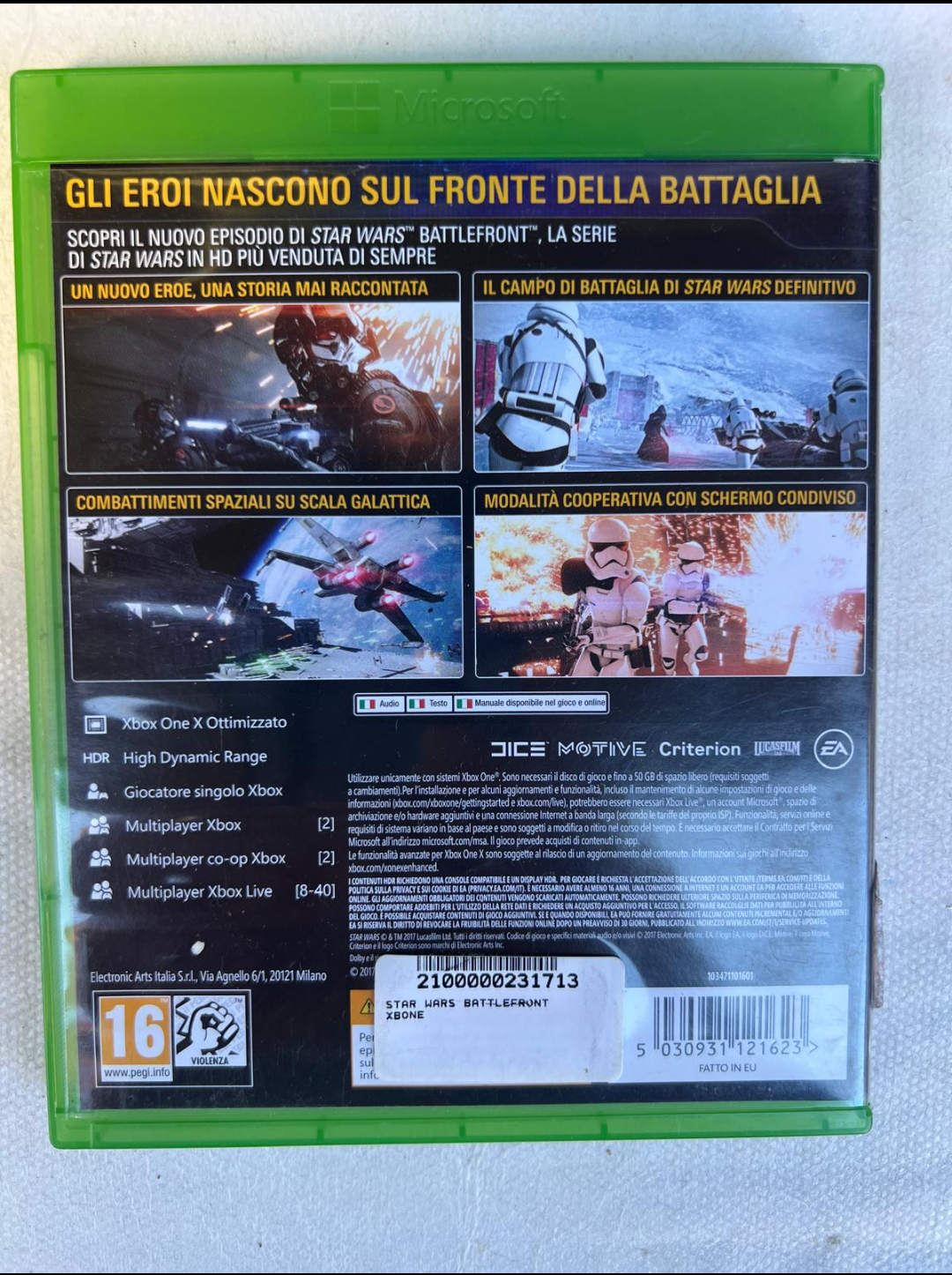 STAR WARS BATTLEFRONT II PAL ITA