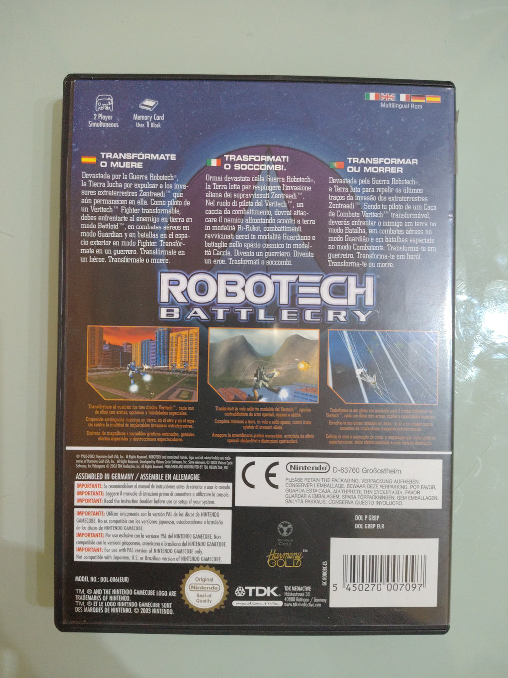 Robotech Battlecry Nintendo GameCube..( leggere)