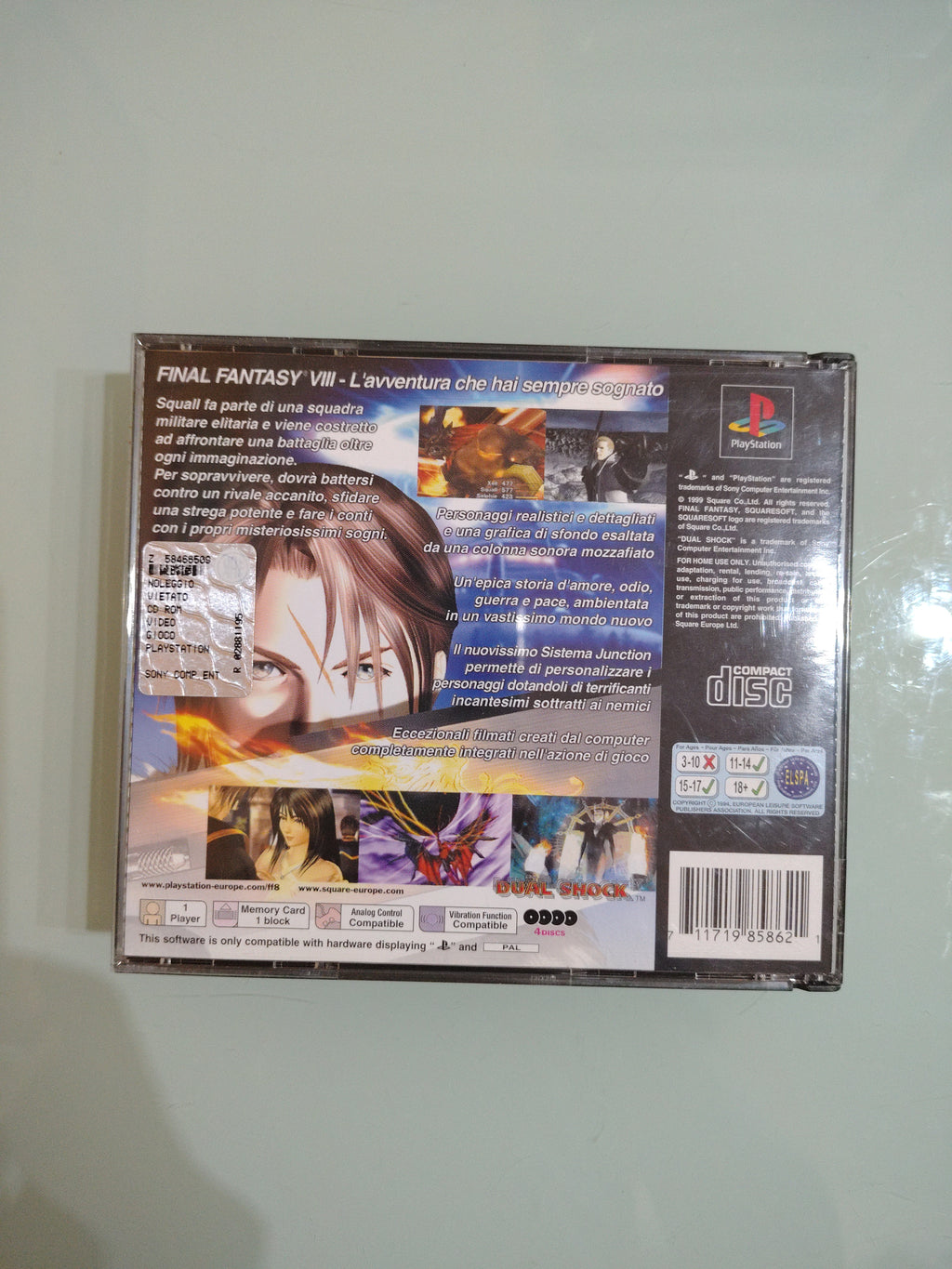 SONY PLAYSTATION 1  FINAL FANTASY VIII  PAL COMPLETO VERSIONE ITALIANA