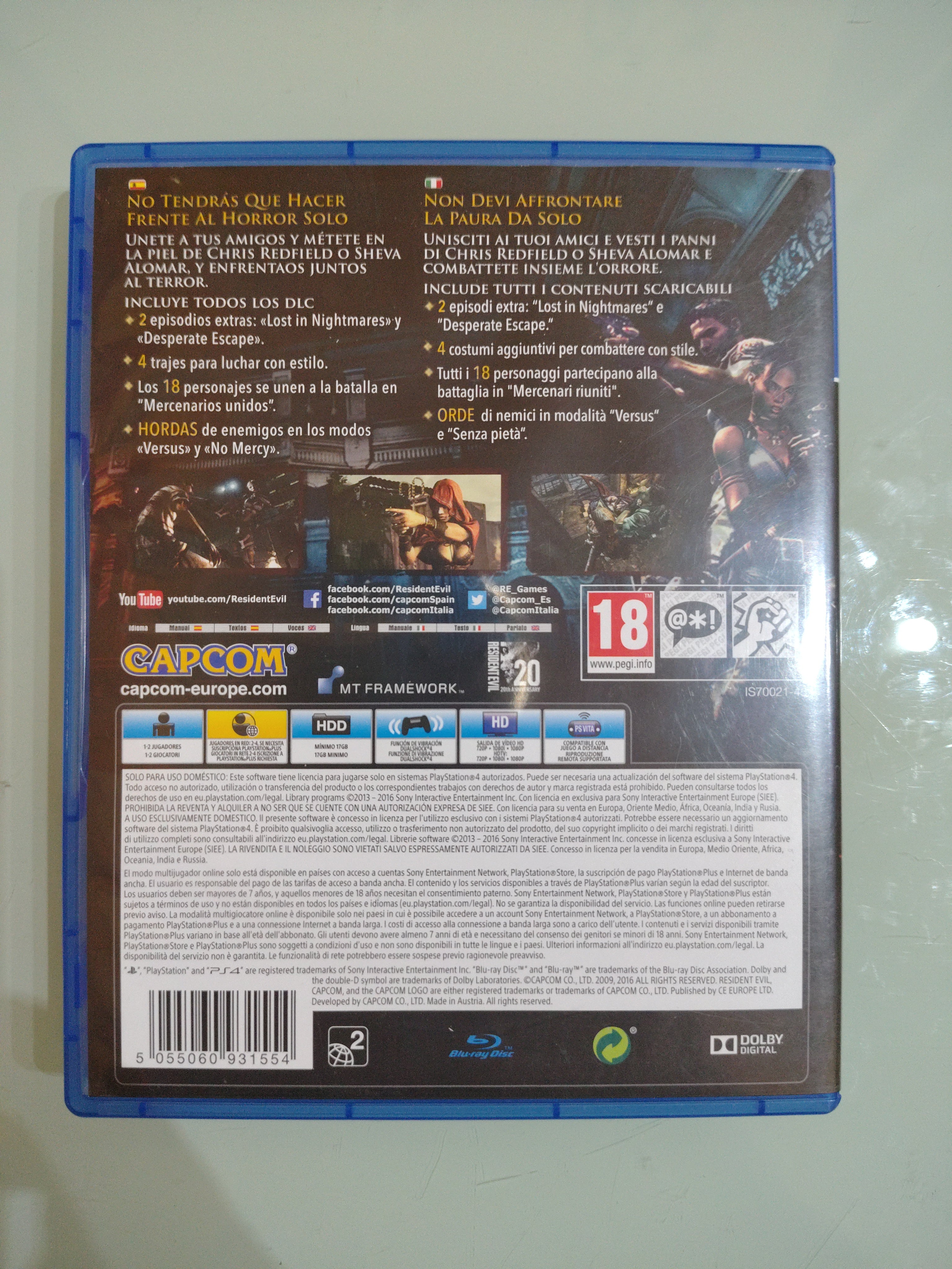 RESIDENT EVIL 5 PlayStation 4  PAL CAPCOM
