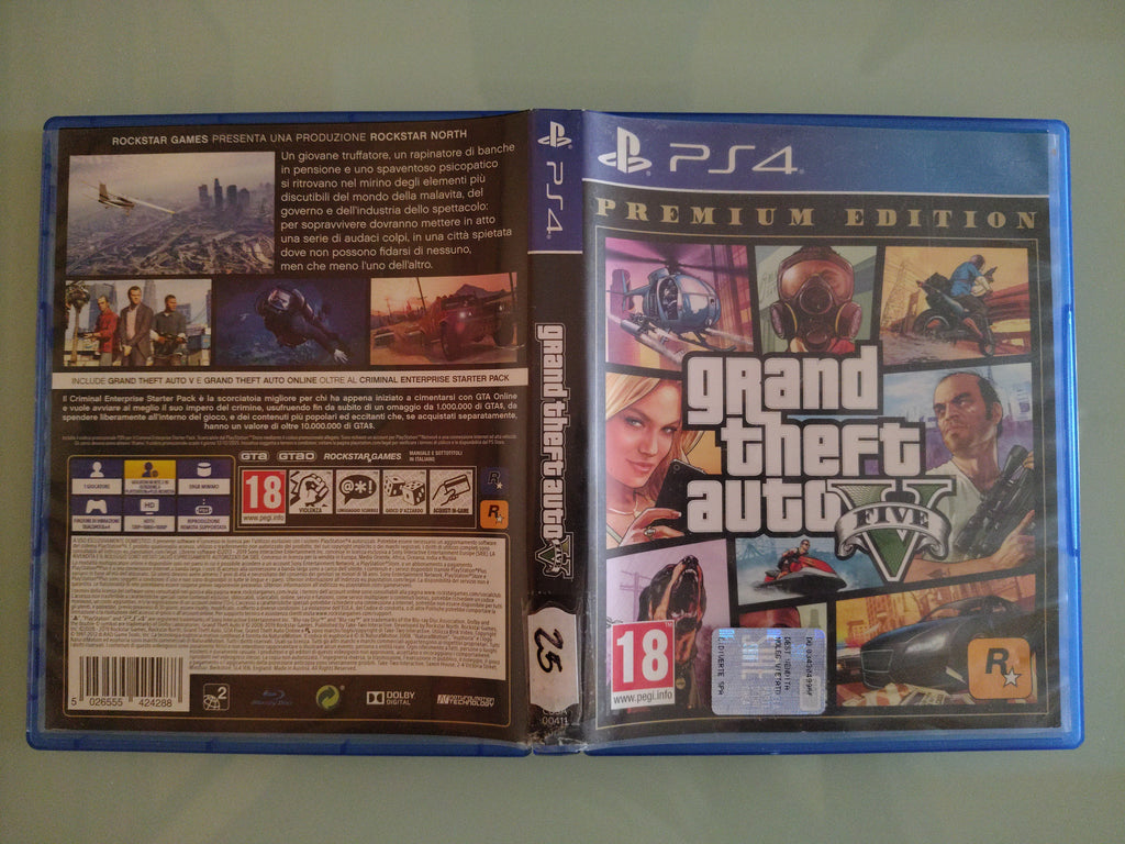 New Grand Theft Auto V 5 Premium Edition PS4 Sony Incl GTA 5 Online ITA PAL Game