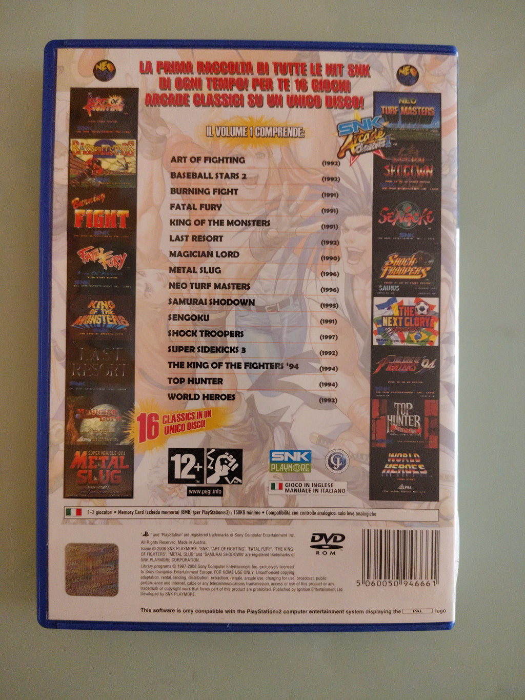 SNK Arcade Classics Vol. 1 GIOCO PS2 VERSIONE ITALIANA CON MANUALE